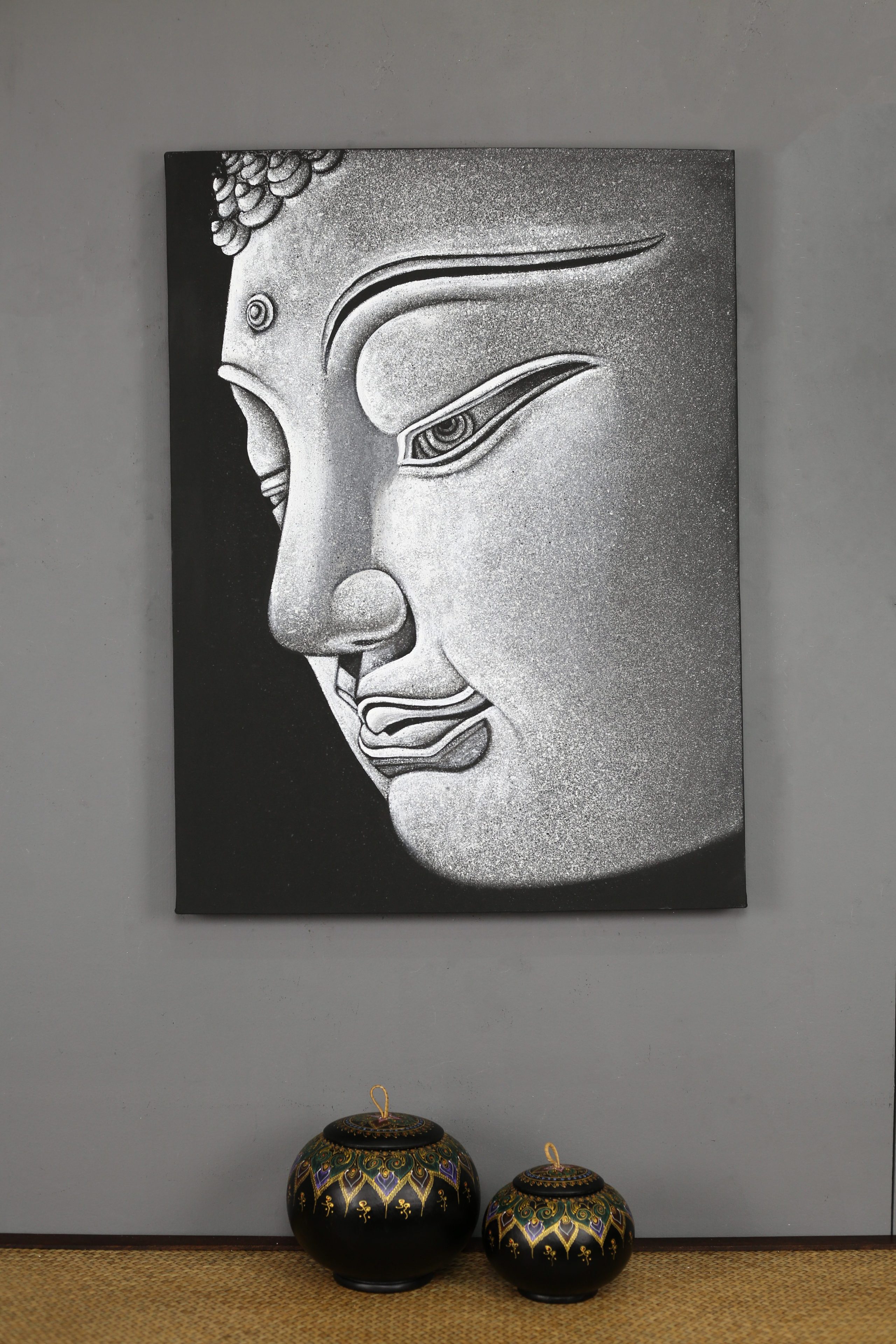 100 x 120 cm Buddha Profile On Frame 2
