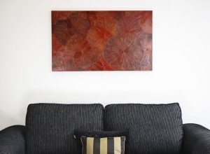 100 x 60 Lotus Leaf Art Rustic Red
