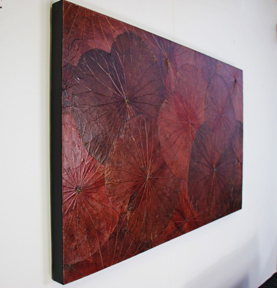 100 x 60 Lotus Leaf Art Rustic Red 2 100 x 60 Lotus Leaf Art Rustic Red