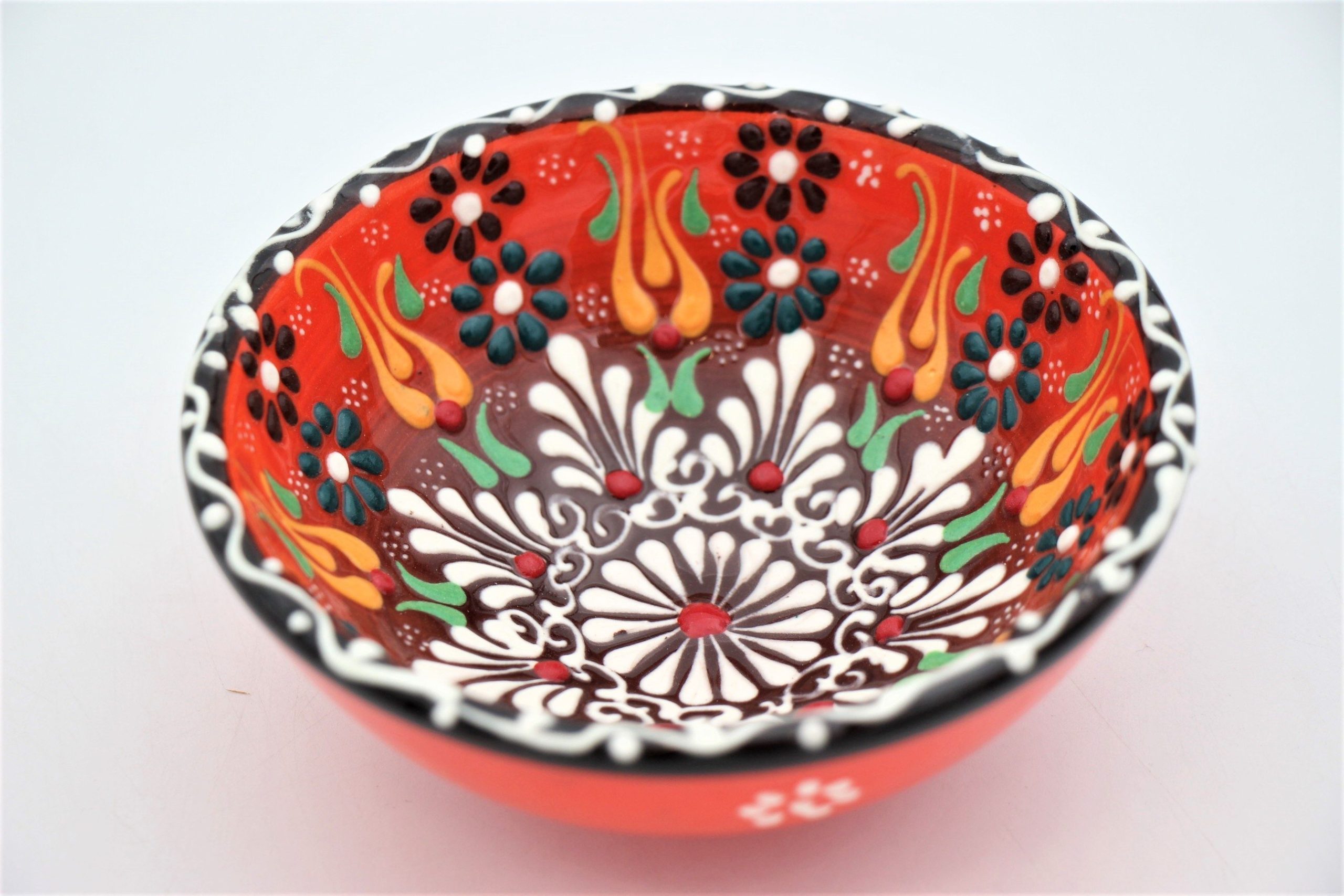 12 Cm Turkish Hand Painted Ceramic Bowl Colourful Dantel 2