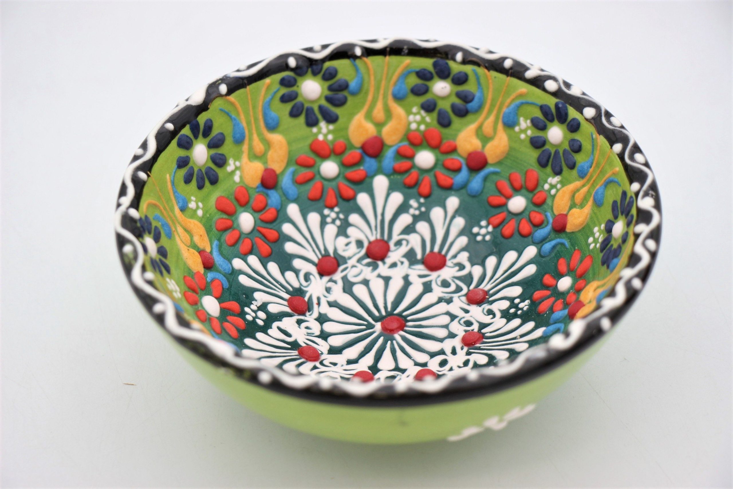 12 Cm Turkish Hand Painted Ceramic Bowl Colourful Dantel 3