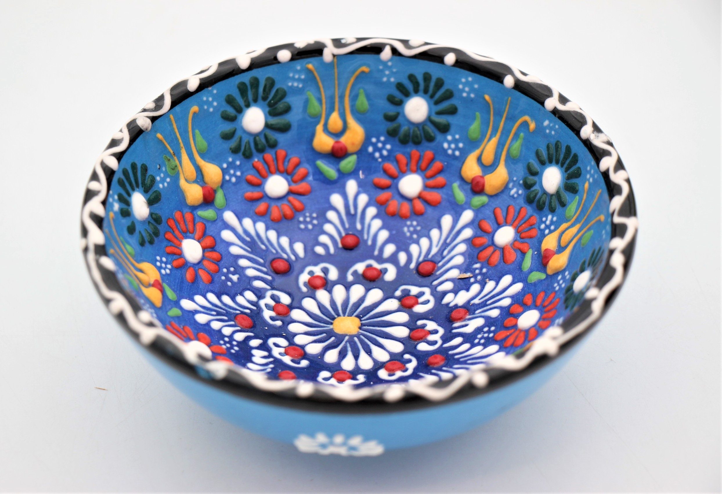 12 Cm Turkish Hand Painted Ceramic Bowl Colourful Dantel 5