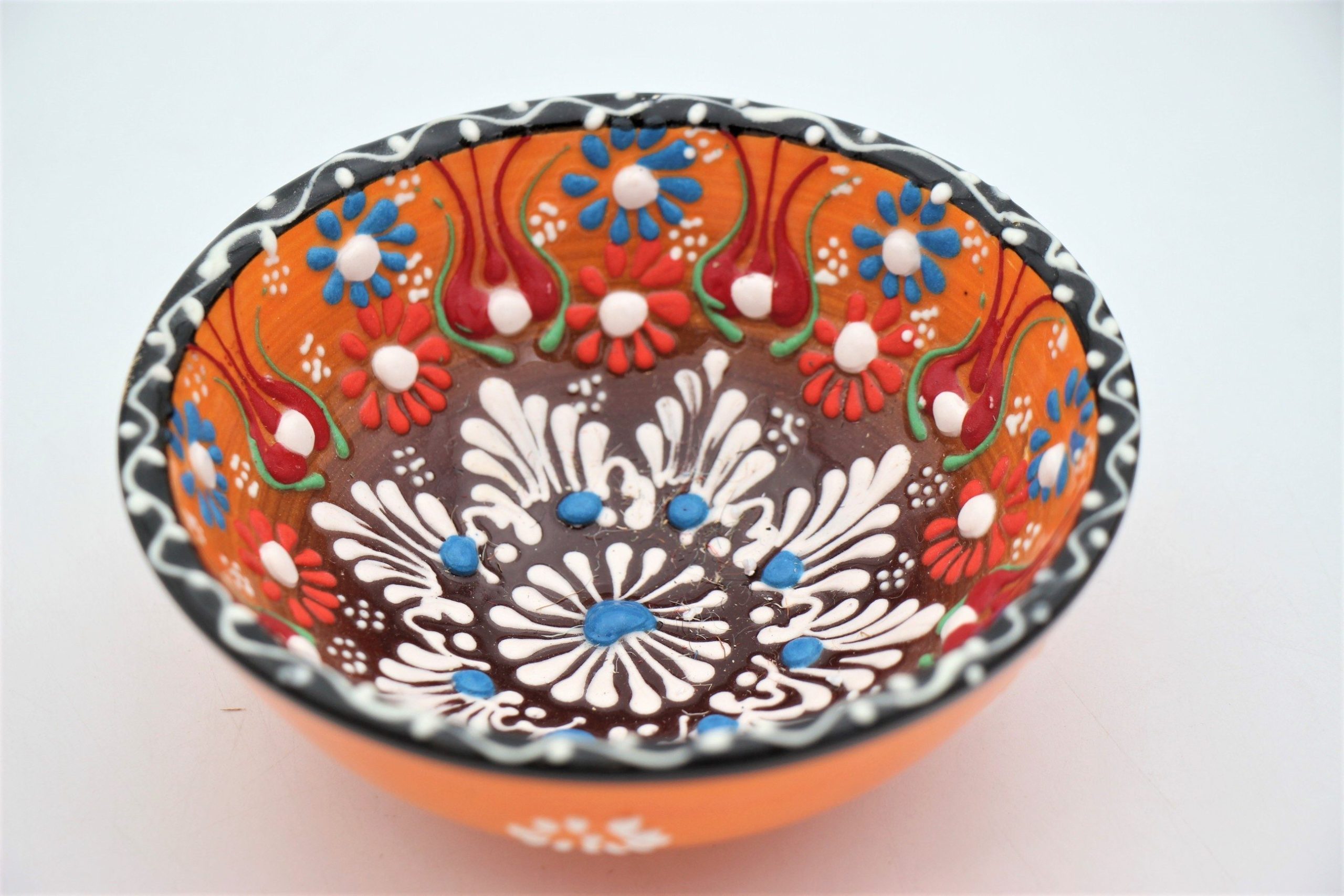 12 Cm Turkish Hand Painted Ceramic Bowl Colourful Dantel 7