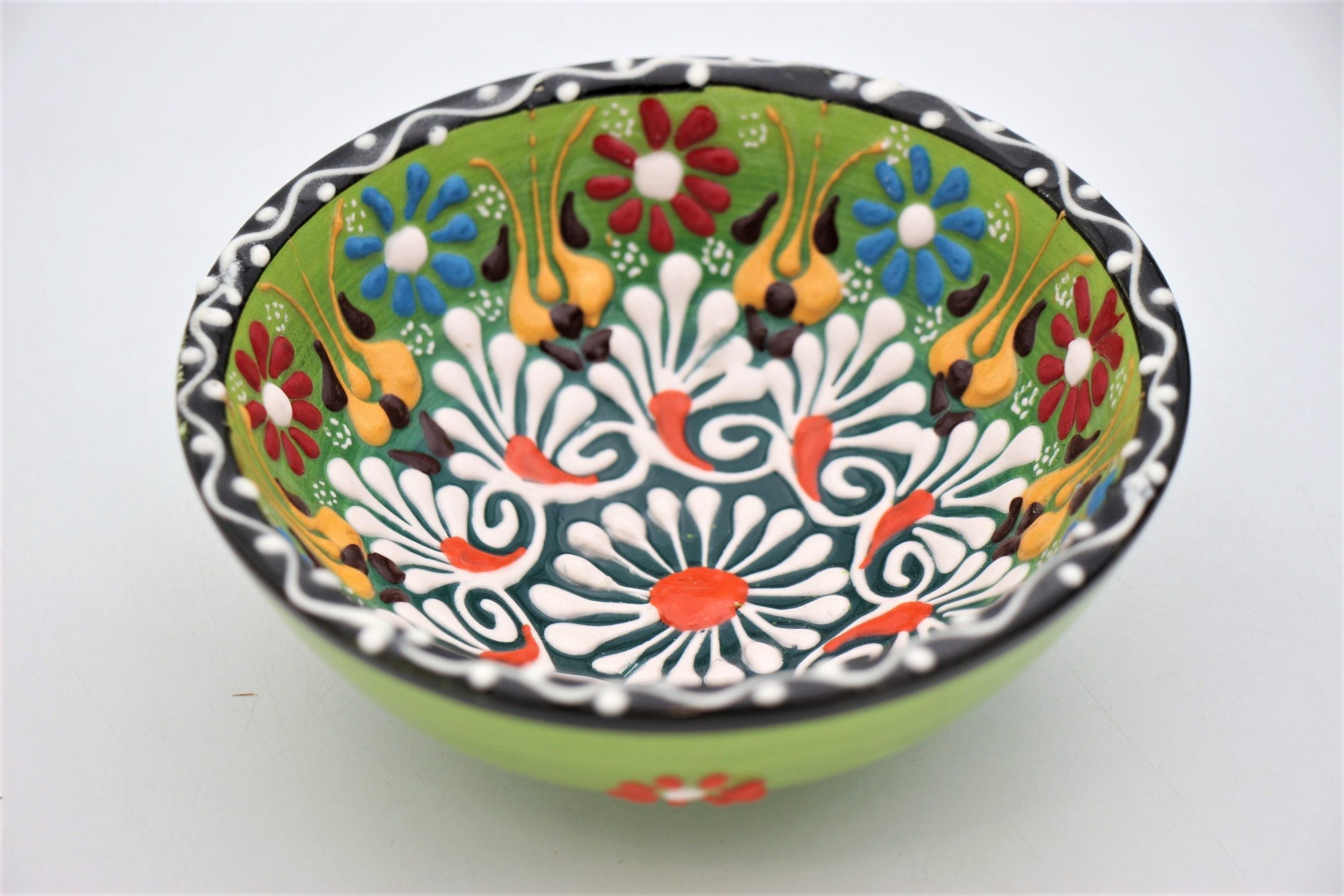 12 Cm Turkish Hand Painted Ceramic Bowl Colourful Dantel 8