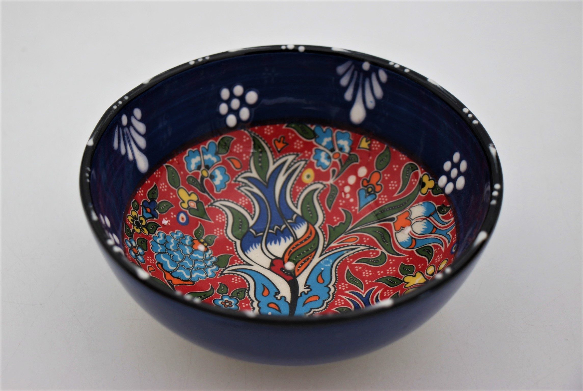 12 Cm Turkish Hand Painted Ceramic Bowl Colourful Relief 5