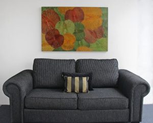 120 x 80 Lotus Leaf Art Autumn Leaves