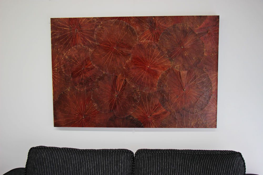 120 x 80 Lotus Leaf Art Rustic Red 2 120 x 80 Lotus Leaf Art Rustic Red