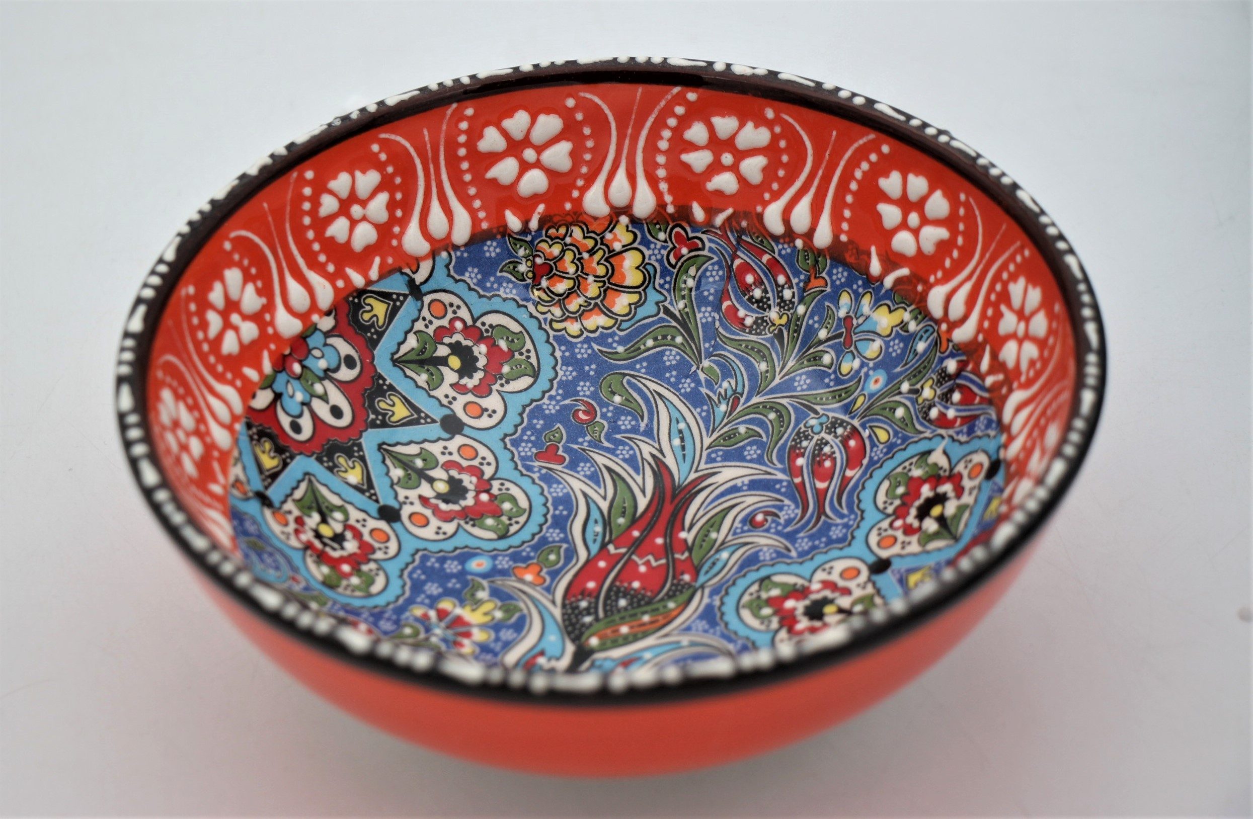 16cm Turkish Hand Painted Ceramic Bowl Relief 5