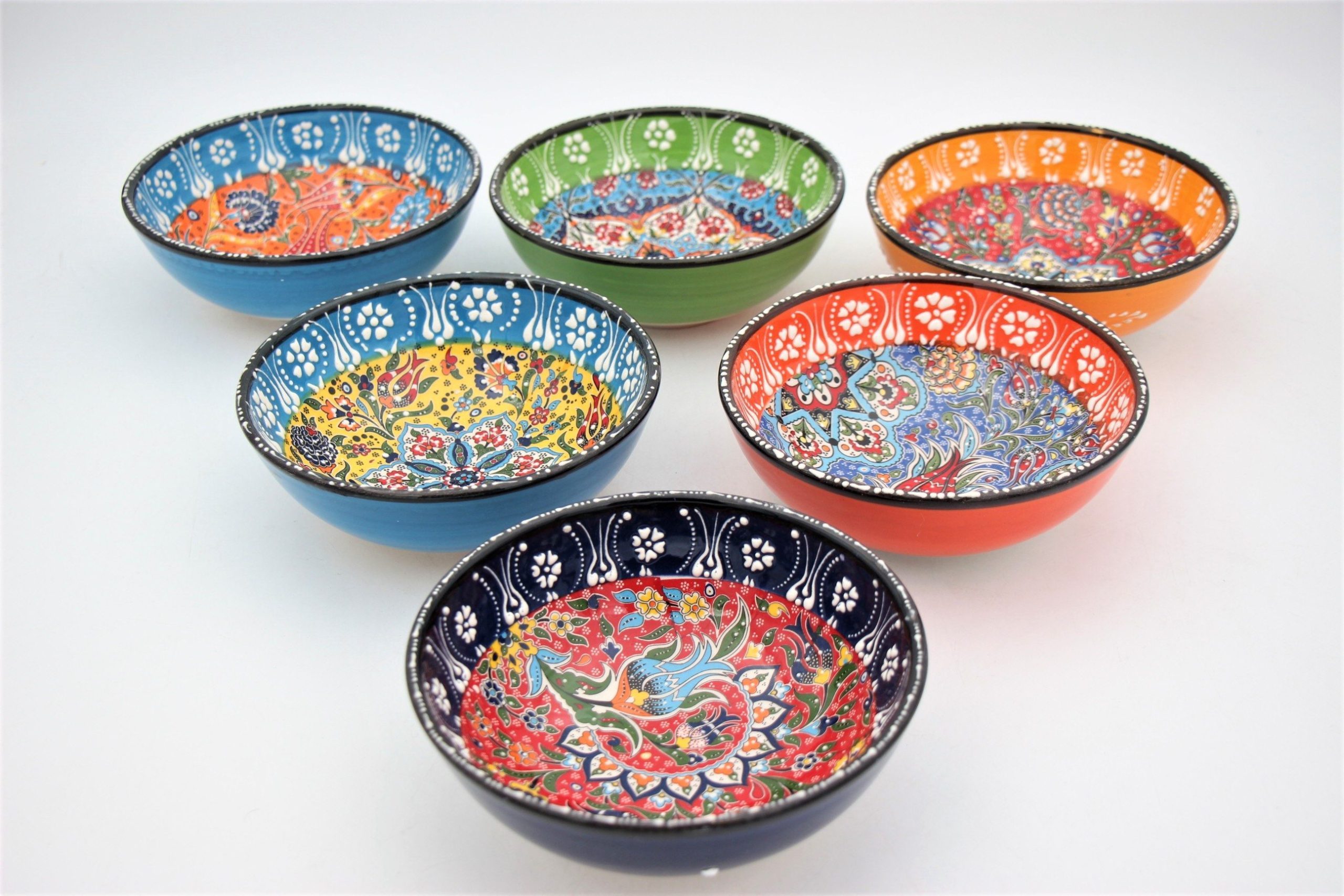 16cm Turkish Hand Painted Ceramic Bowl Relief all