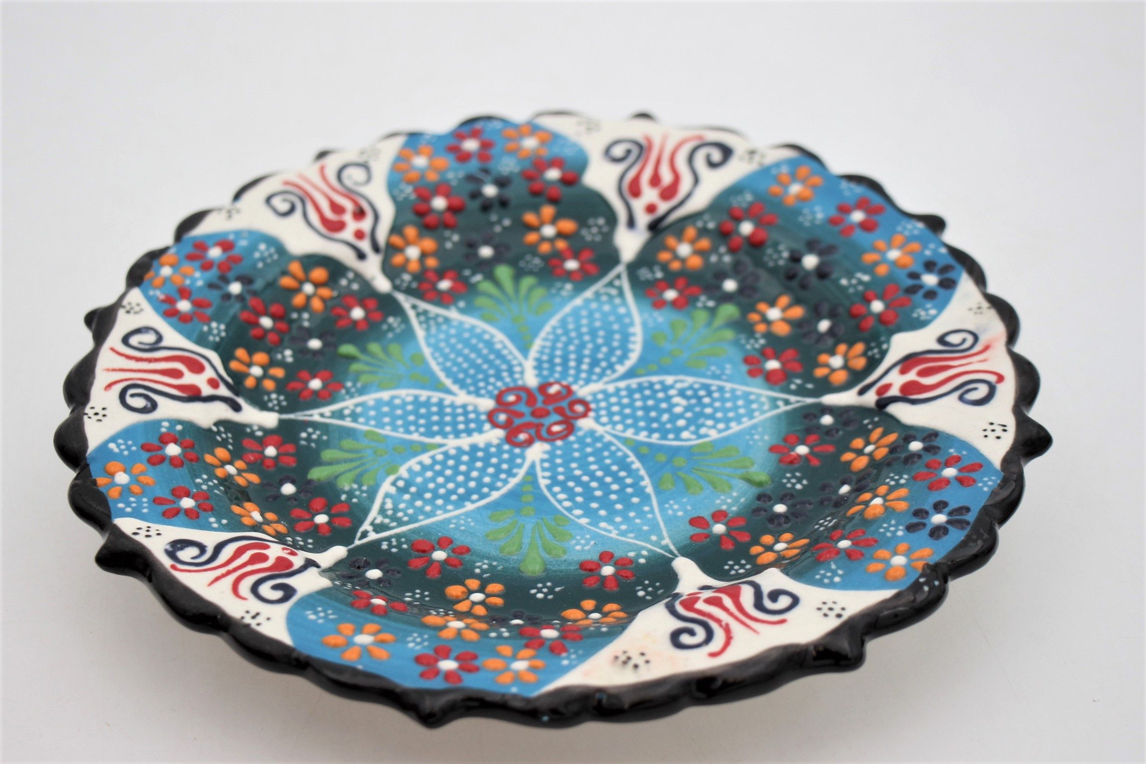 19cmTurkish Hand Painted Ceramic Plate Dantel 2