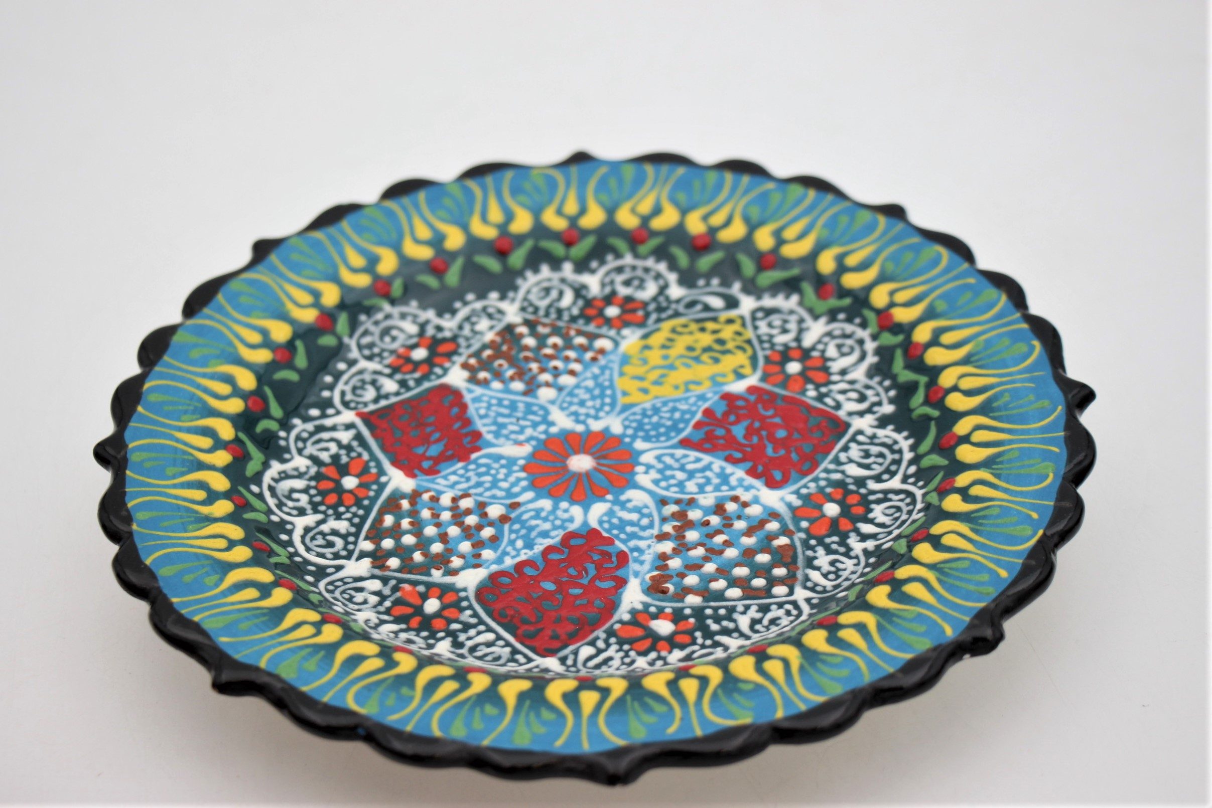 19cmTurkish Hand Painted Ceramic Plate Dantel 3