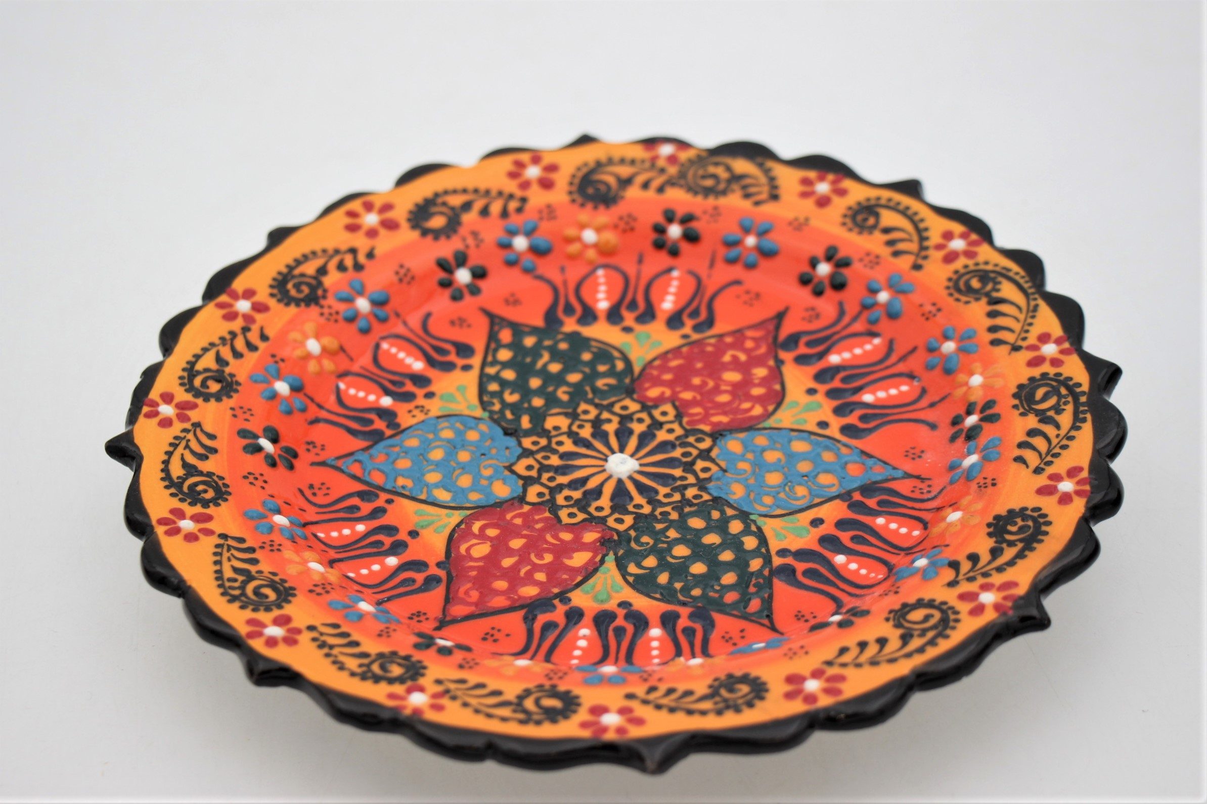 19cmTurkish Hand Painted Ceramic Plate Dantel 4