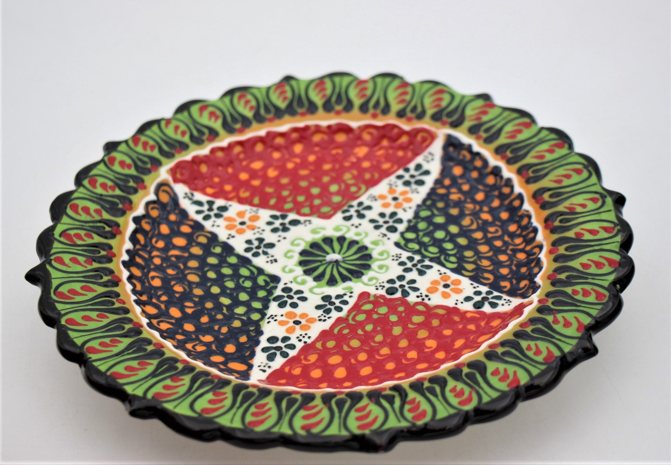 19cmTurkish Hand Painted Ceramic Plate Dantel 6