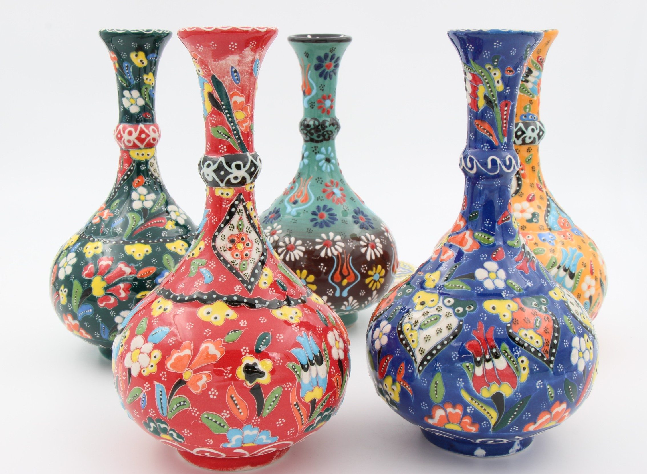 20cm Hand Crafted Turkish Tear Vase Colourful all1