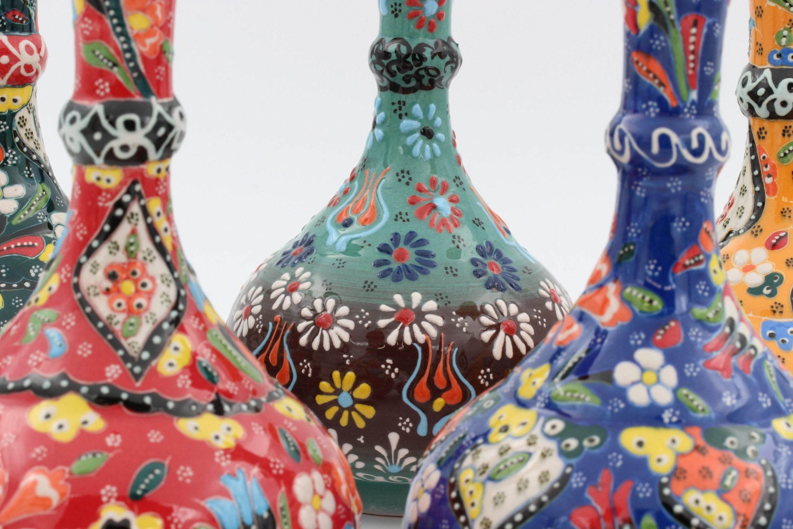 20cm Hand Crafted Turkish Tear Vase Colourful all2