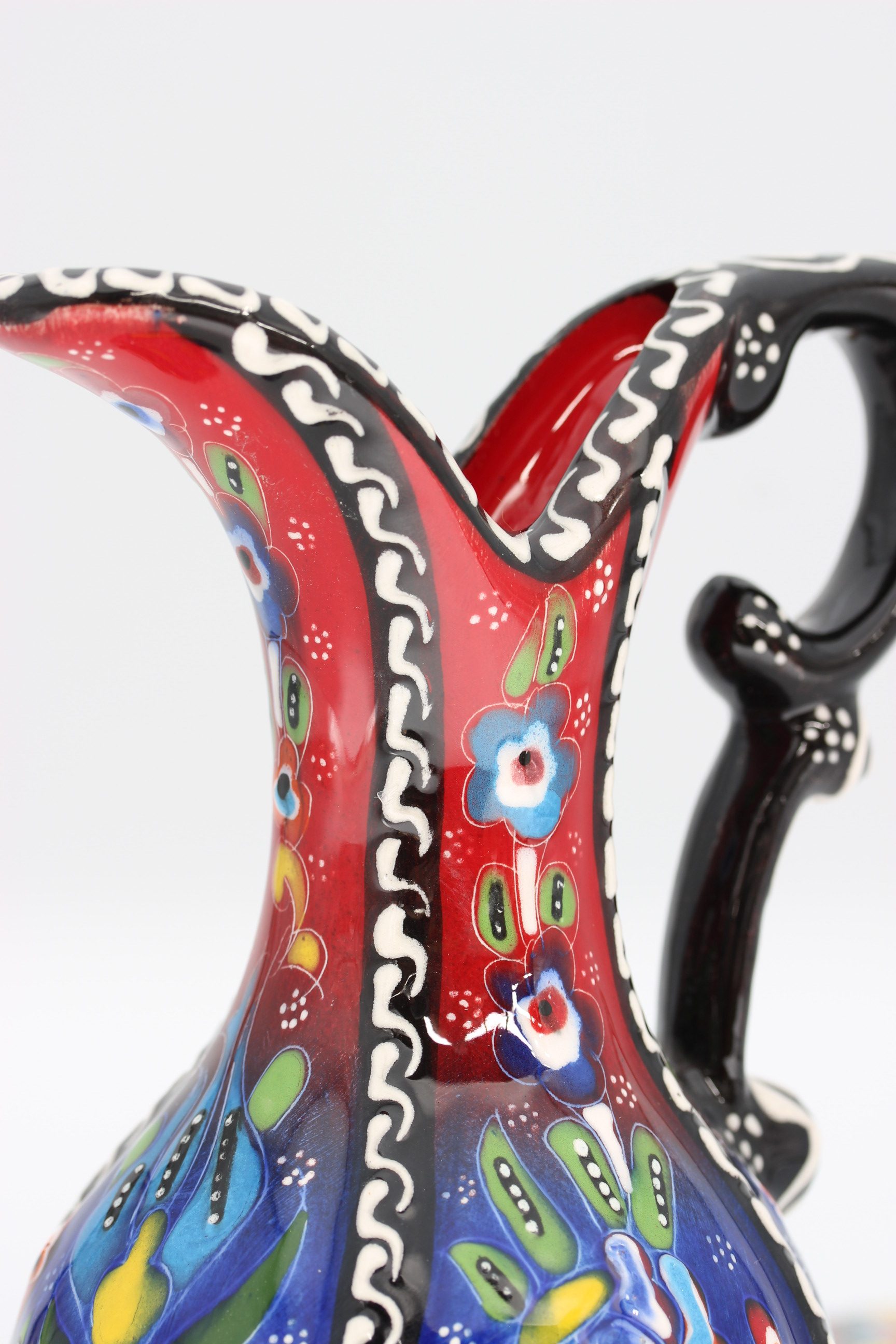 20cm Handpainted Turkish Pitcher Vase Colourful all 3