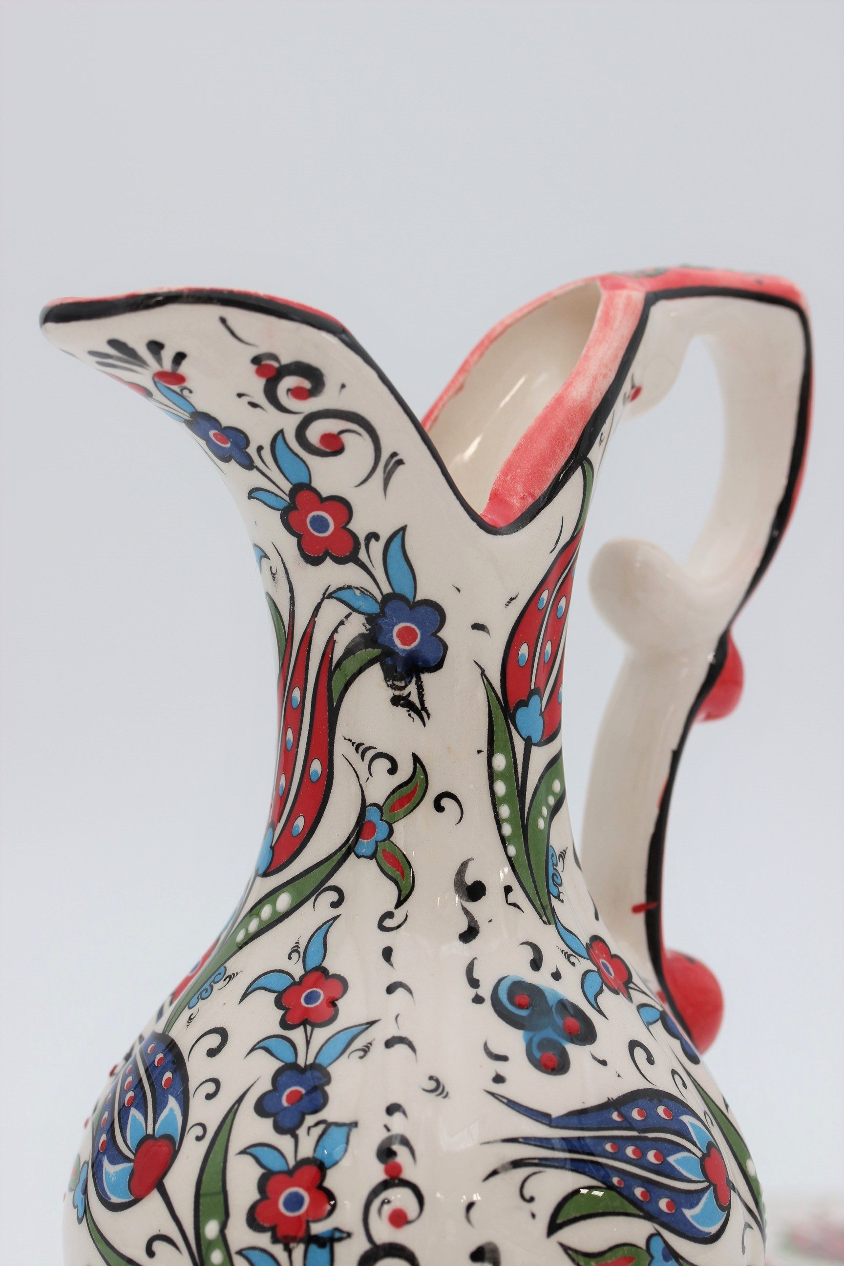 20cm Handpainted Turkish Pitcher Vase Tulip all 2
