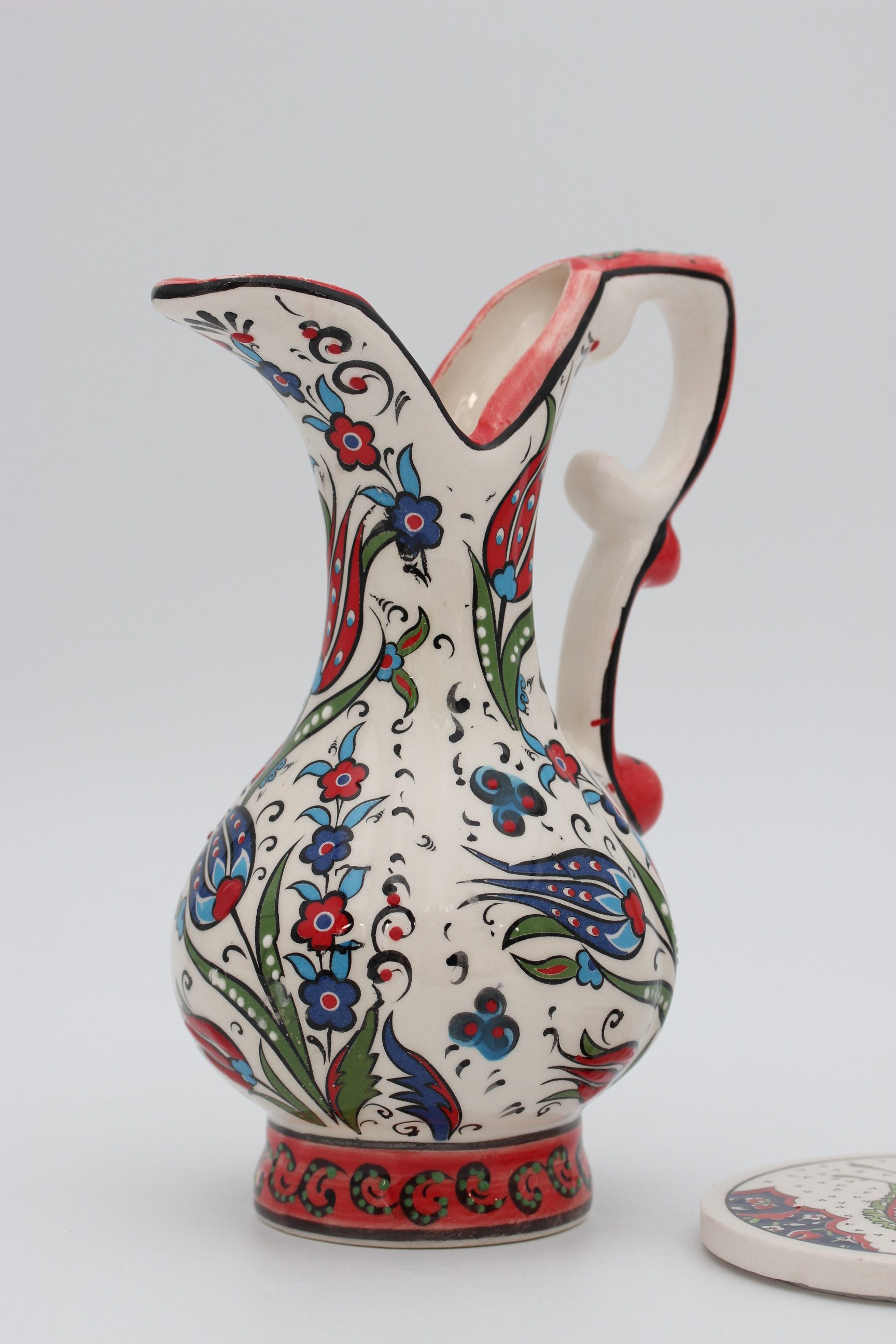 20cm Handpainted Turkish Pitcher Vase Tulip all