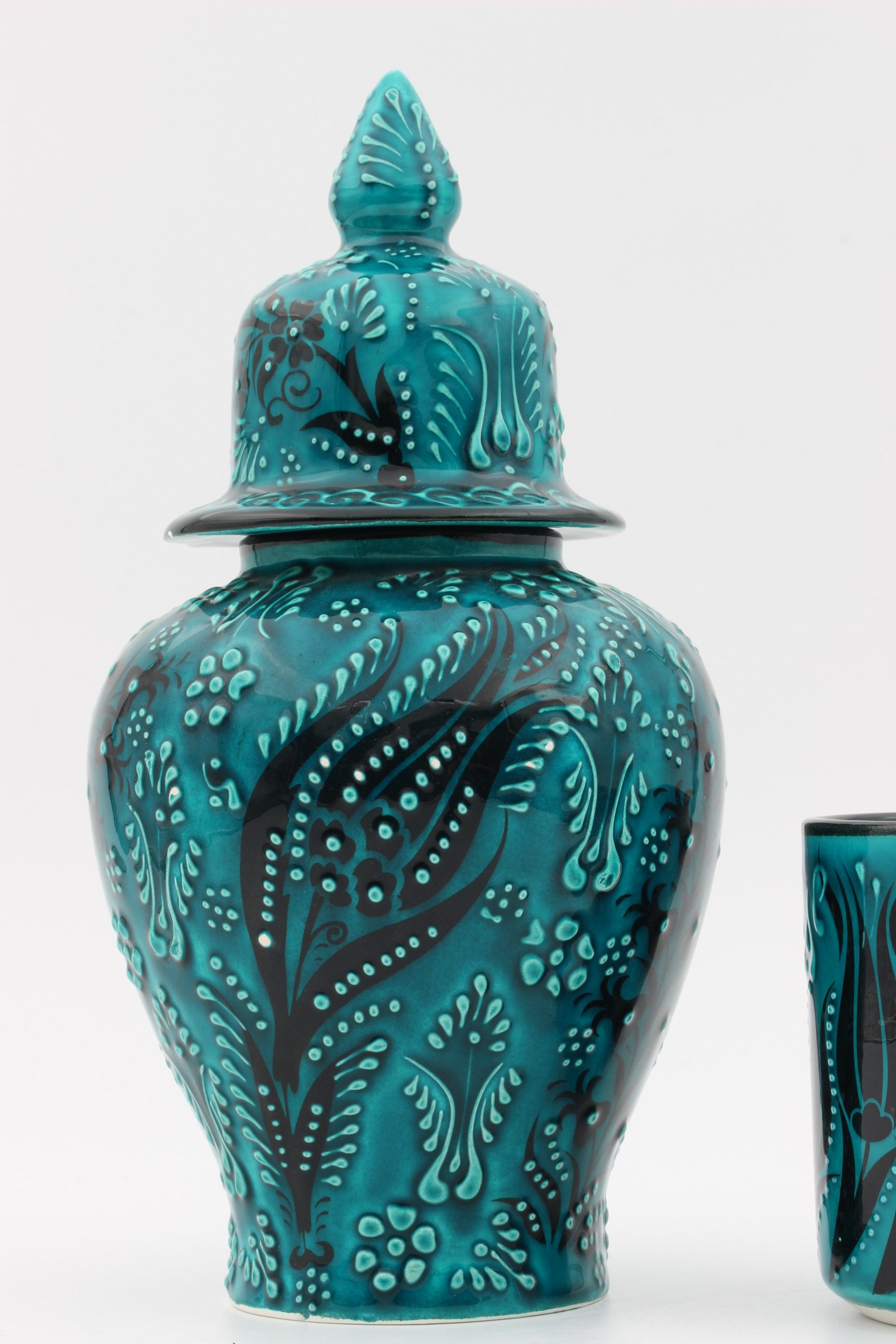 24cm Hand Crafted Shah Vase Turquoise 2