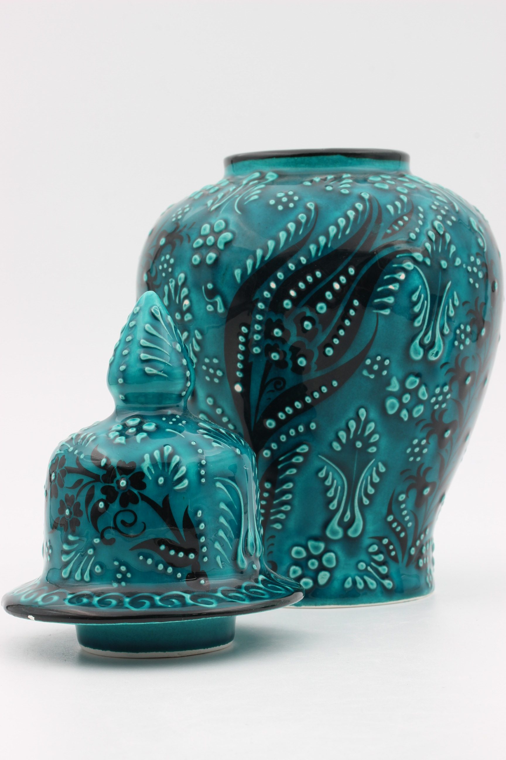 24cm Hand Crafted Shah Vase Turquoise 3