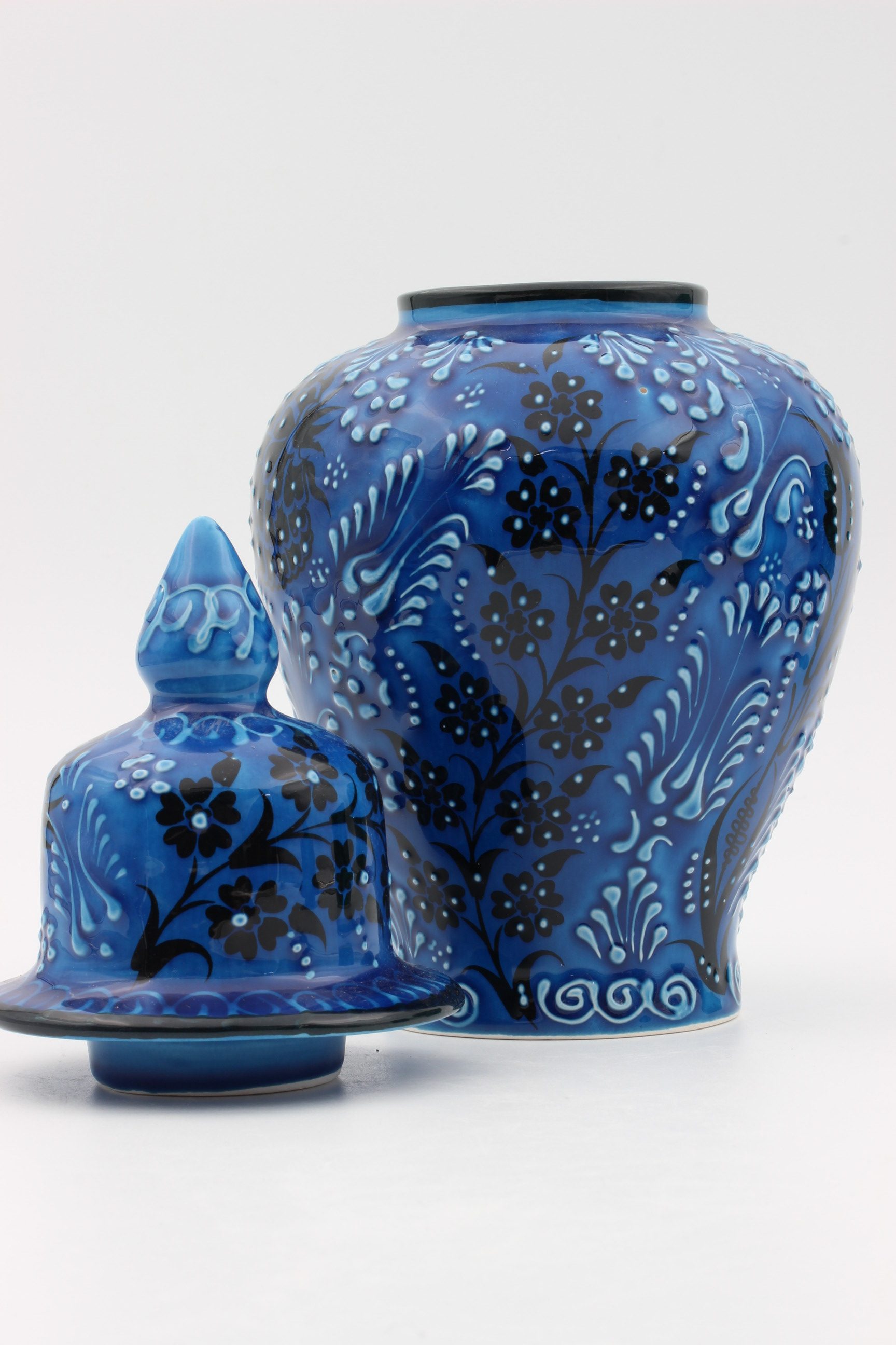 24cm Hand Crafted Shah Vase Turquoise Blue 2