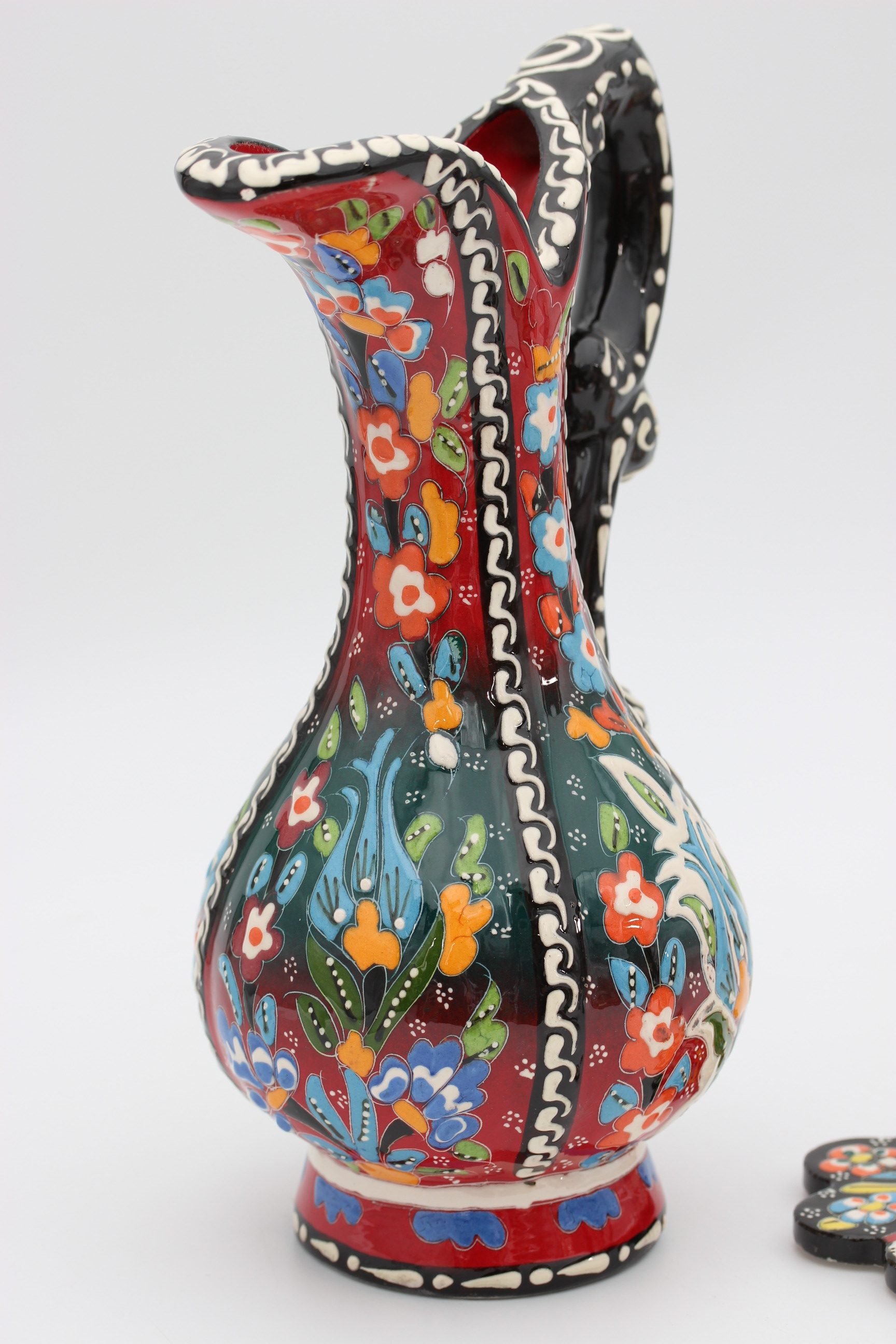27cm Handpainted Colouful Turkish Pitcher Vase all