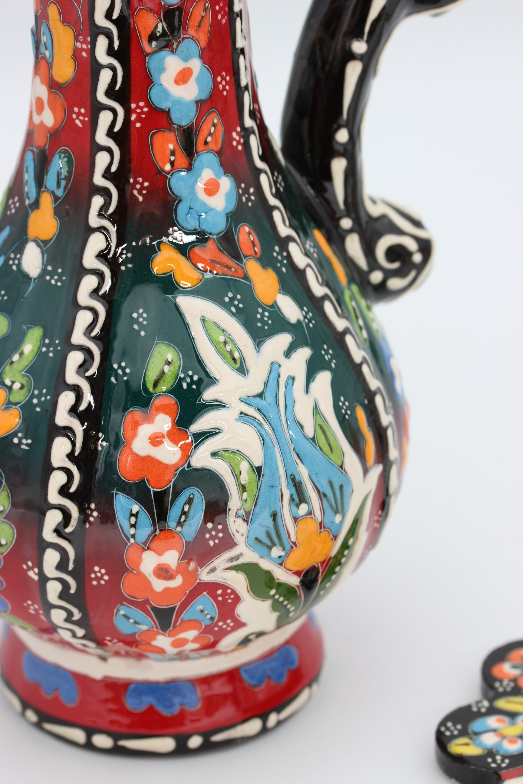 27cm Handpainted Colouful Turkish Pitcher Vase allc