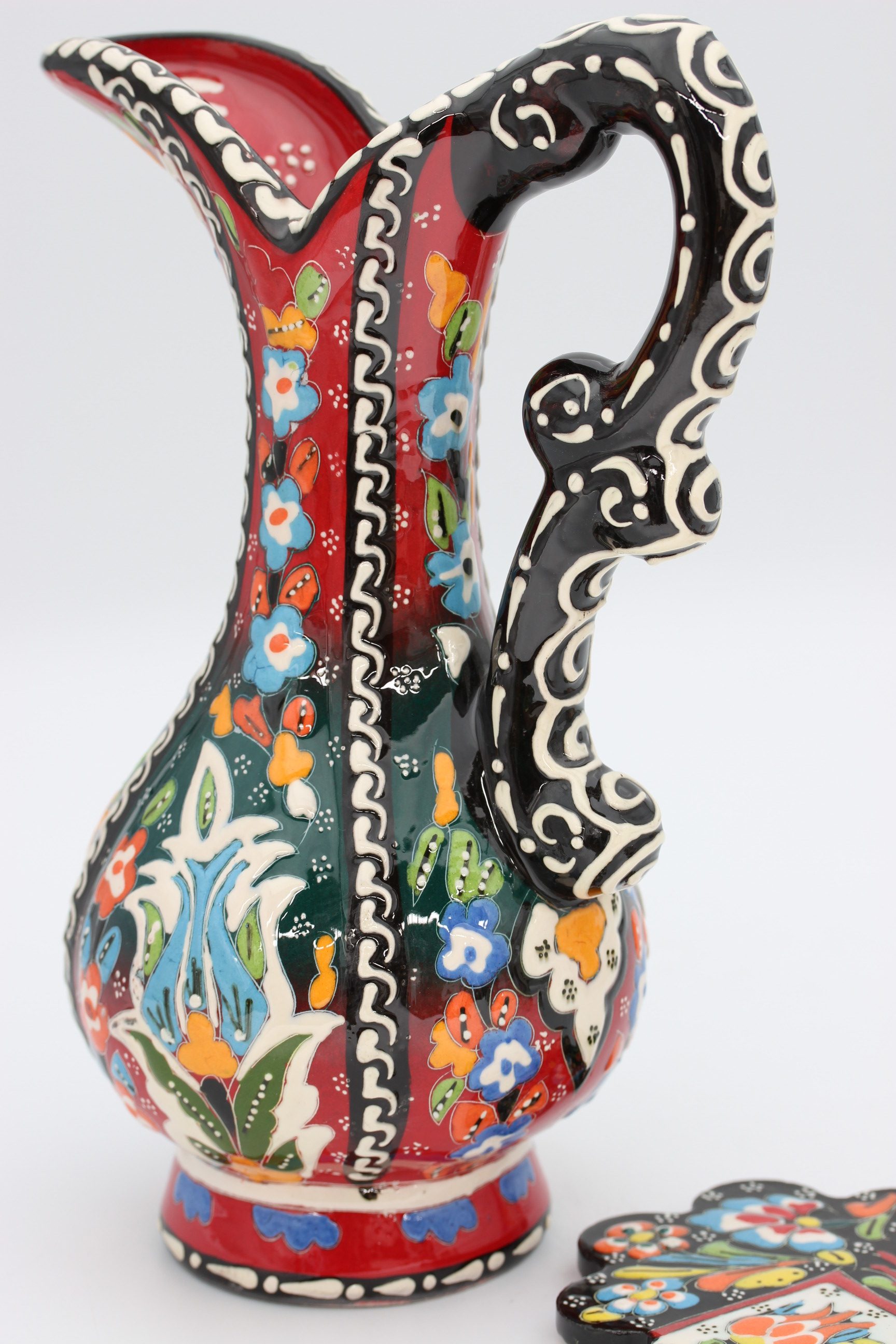 27cm Handpainted Colouful Turkish Pitcher Vase alld