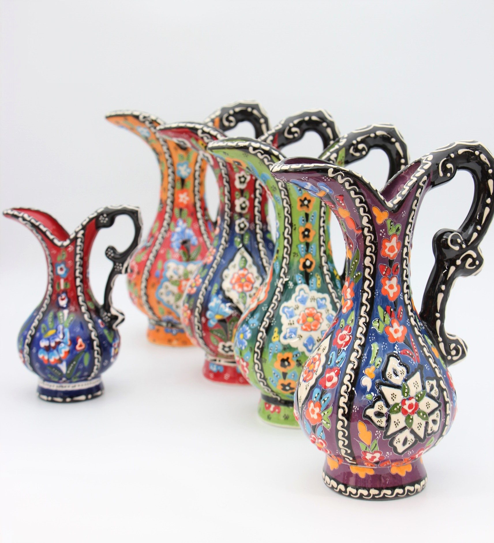 27cm Handpainted Colouful Turkish Pitcher Vase allg