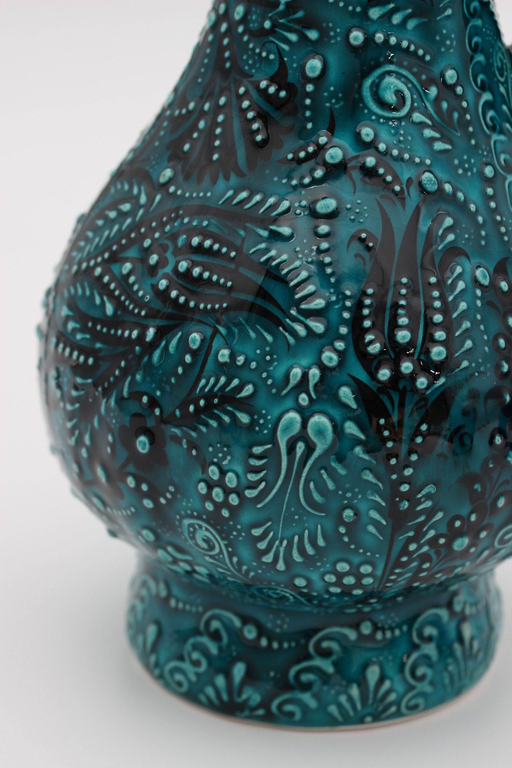 27cm Handpainted Turkish Pitcher Vase Turquoise all4