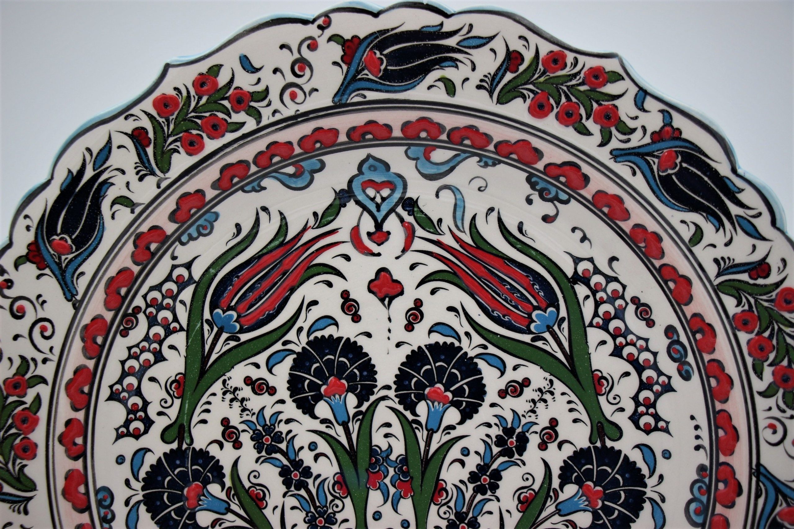 30 Cm Turkish Hand Painted Ceramic Plate Turlip 1b