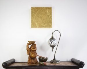 30 x 30 Lotus Leaf Art Golden Glow