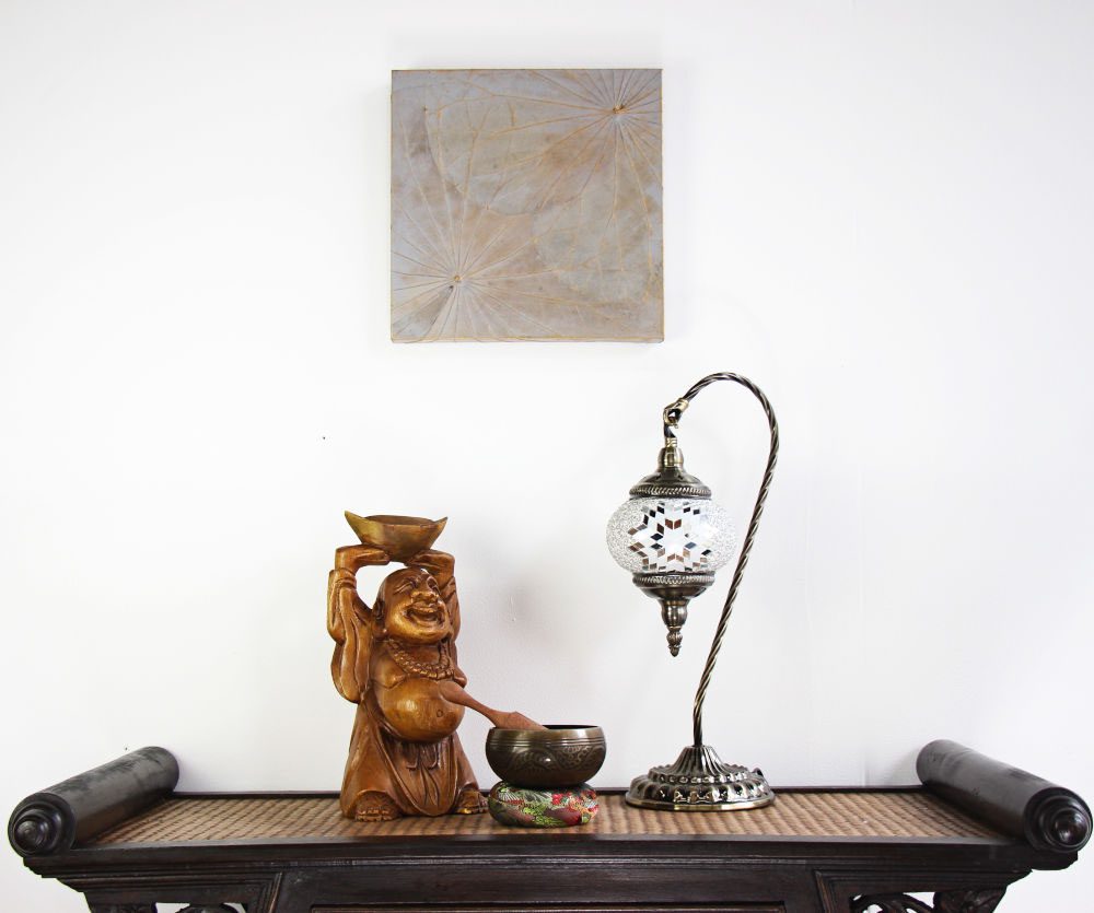 30 x 30 Lotus Leaf Art Mink Grey 1 30 x 30 Lotus Leaf Art Mink Grey