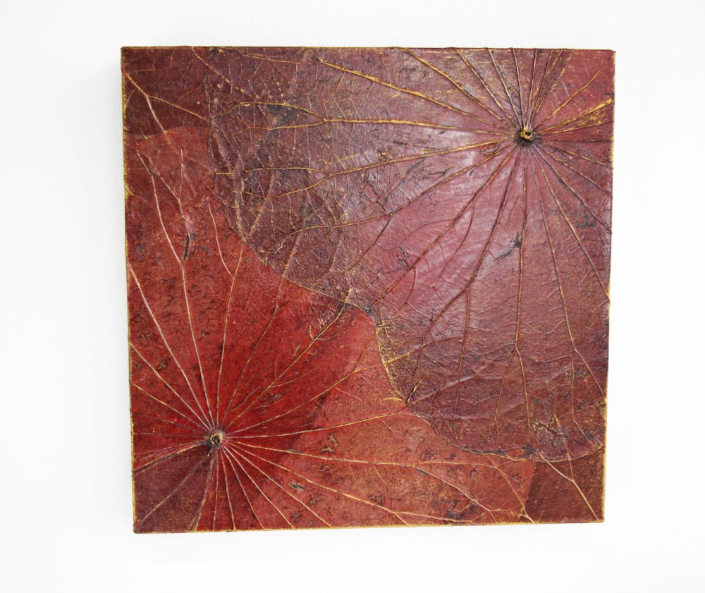 30 x 30 Lotus Leaf Art Rustic Red 3 30 x 30 Lotus Leaf Art Rustic Red