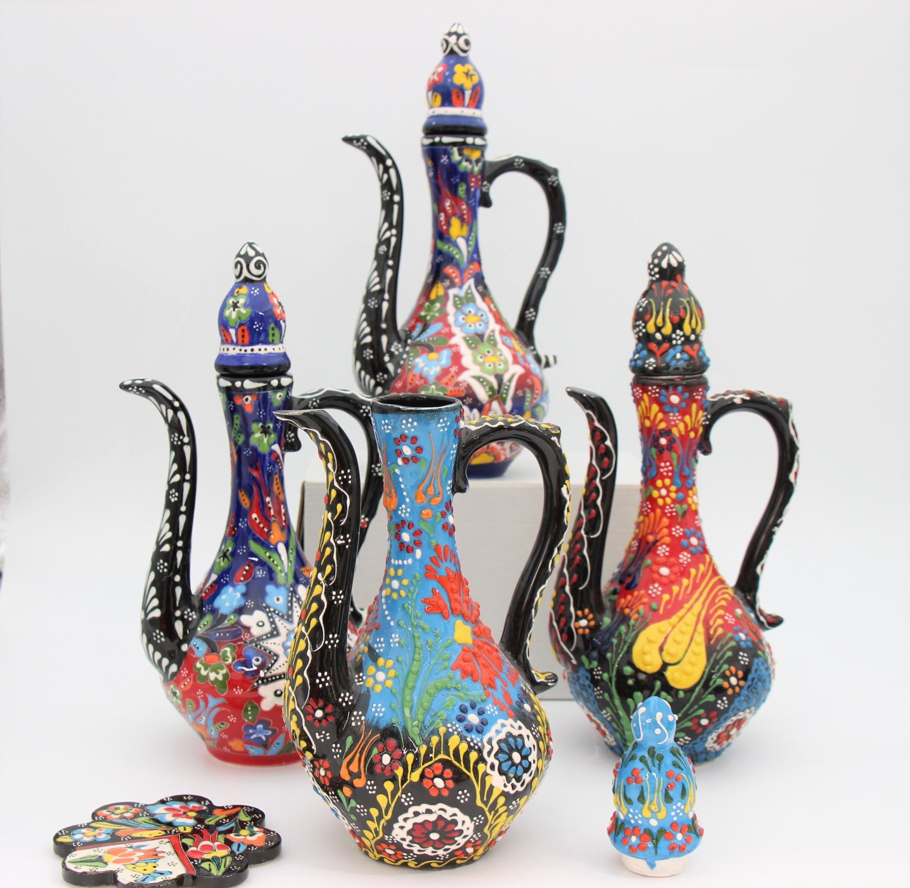 30Cm Hand Painted Turkish Coffee Vase DantelRelief all4 - Copy