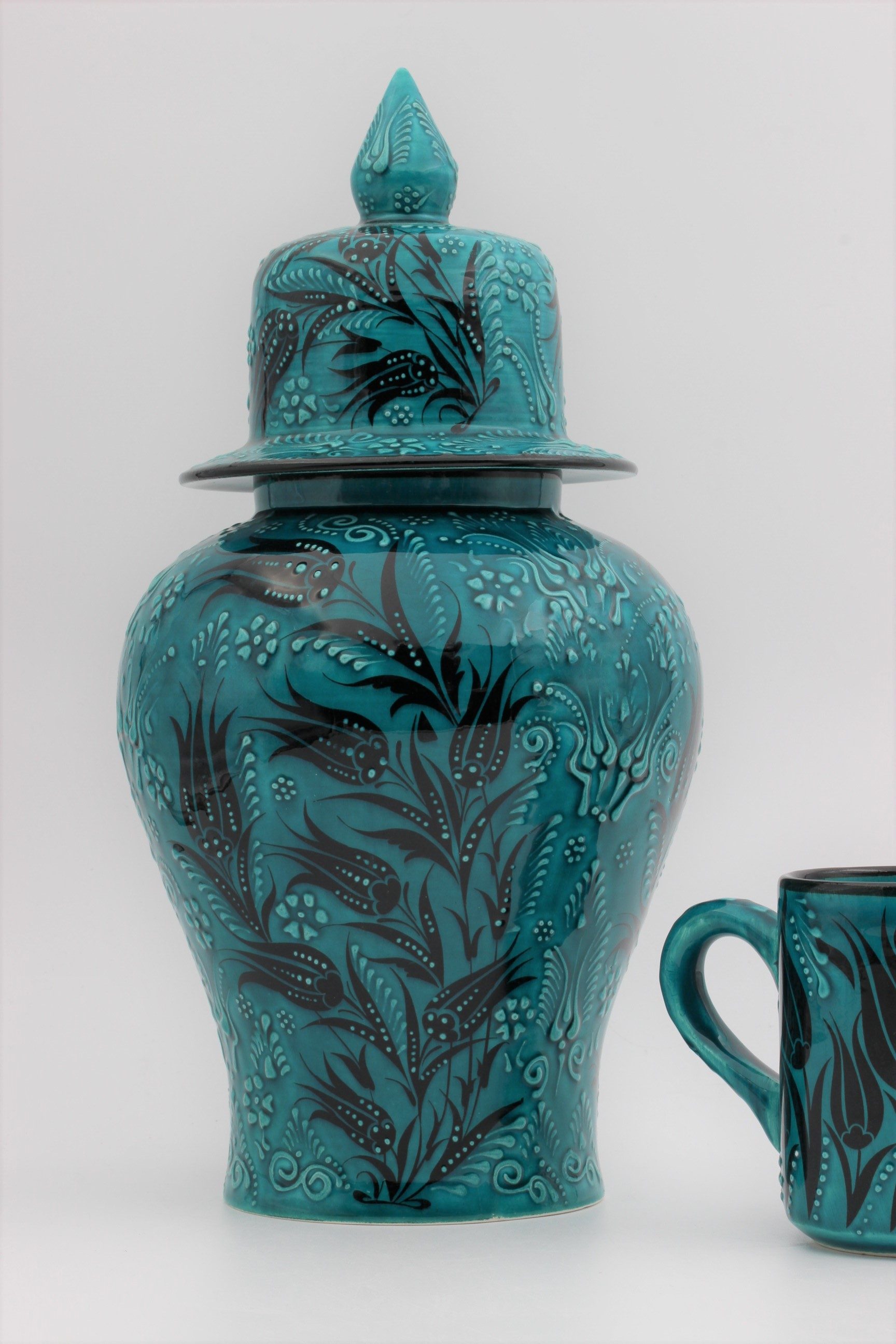 32 cm Hand Crafted Shah Vase Turquoise 2a