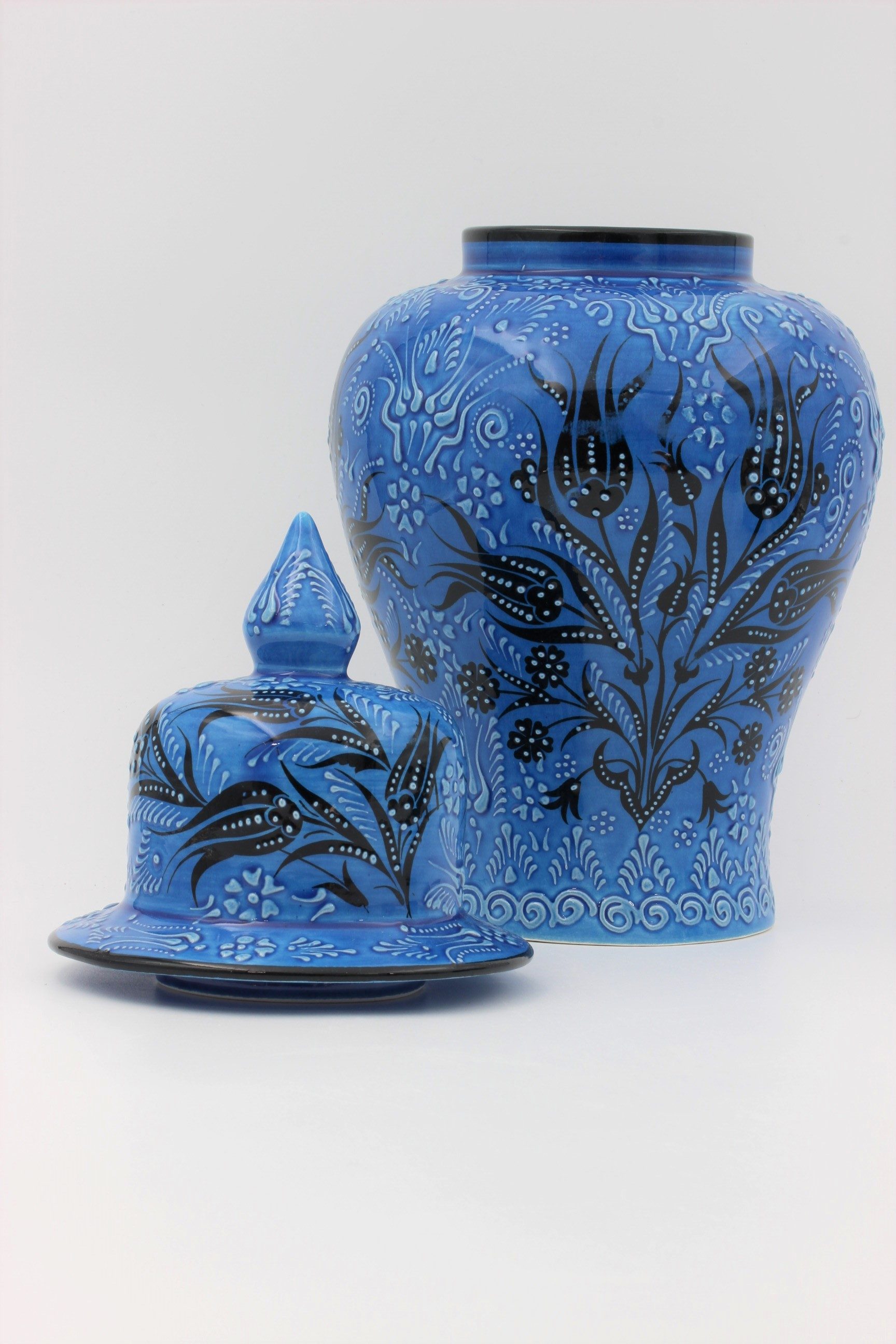 32 cm Hand Crafted Shah Vase Turquoise Blue 4b