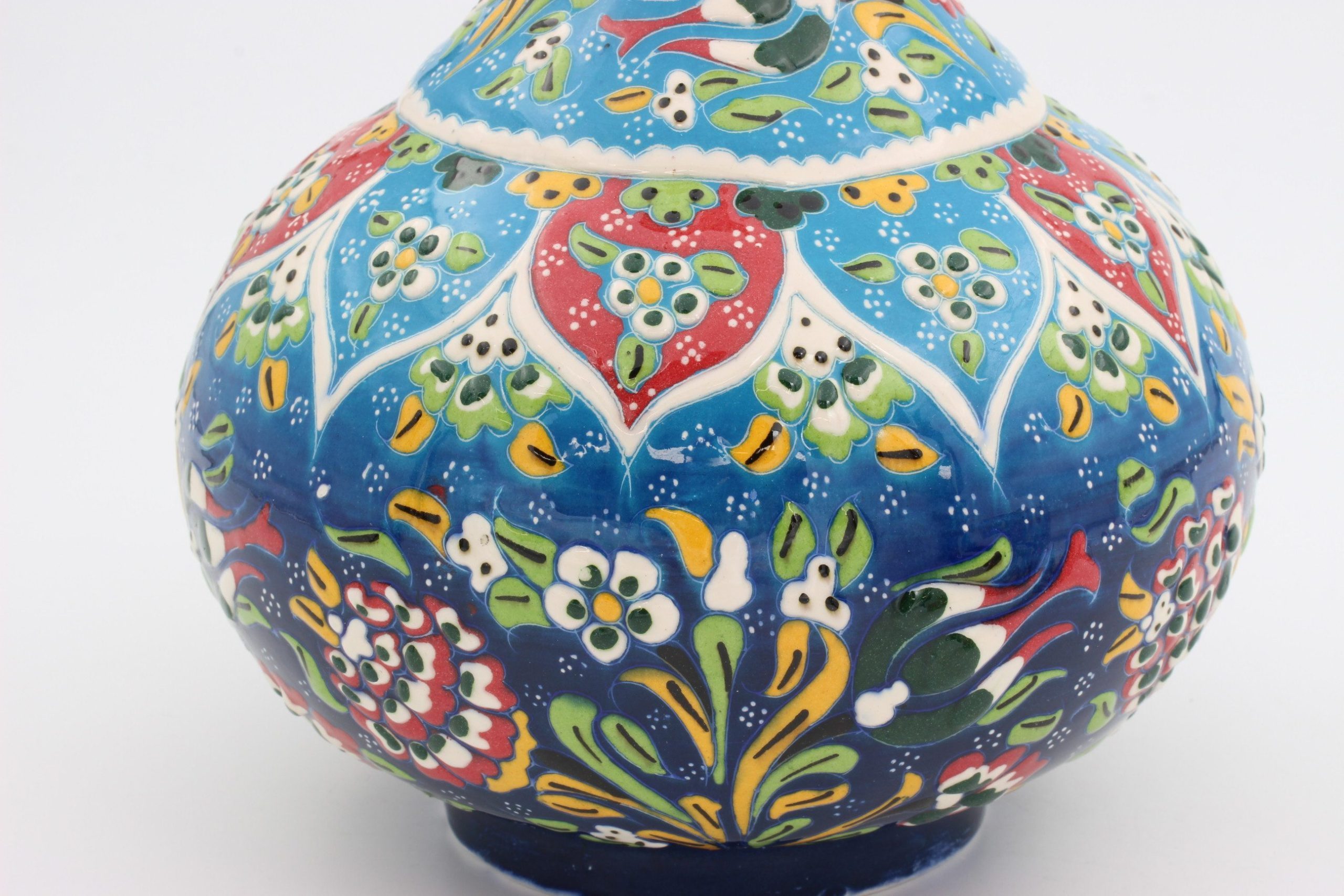 32 cm Hand Crafted Turkish Tear Vase Colourful Blue6c