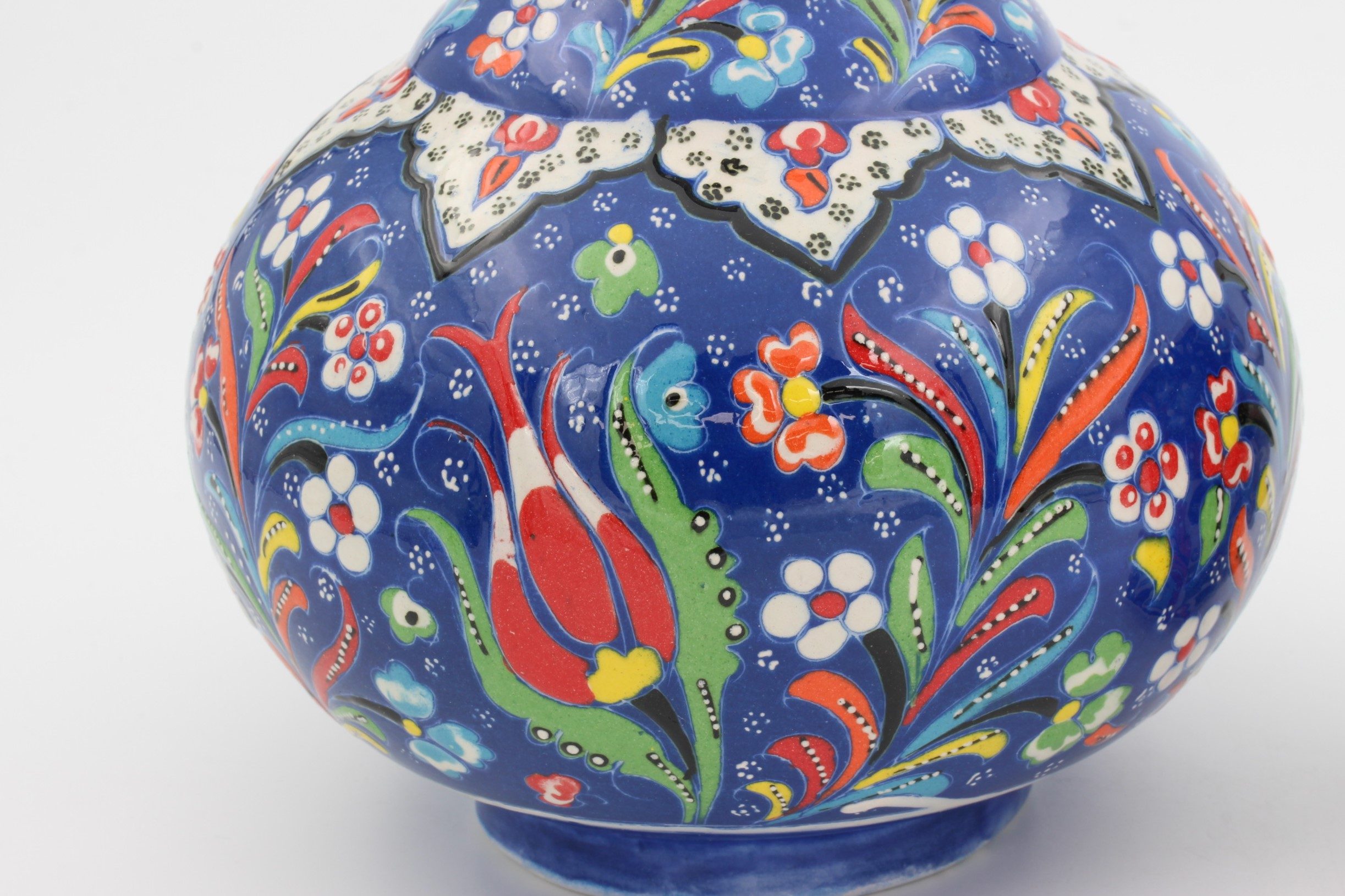 32 cm Hand Crafted Turkish Tear Vase Colourful DarkBlue8c