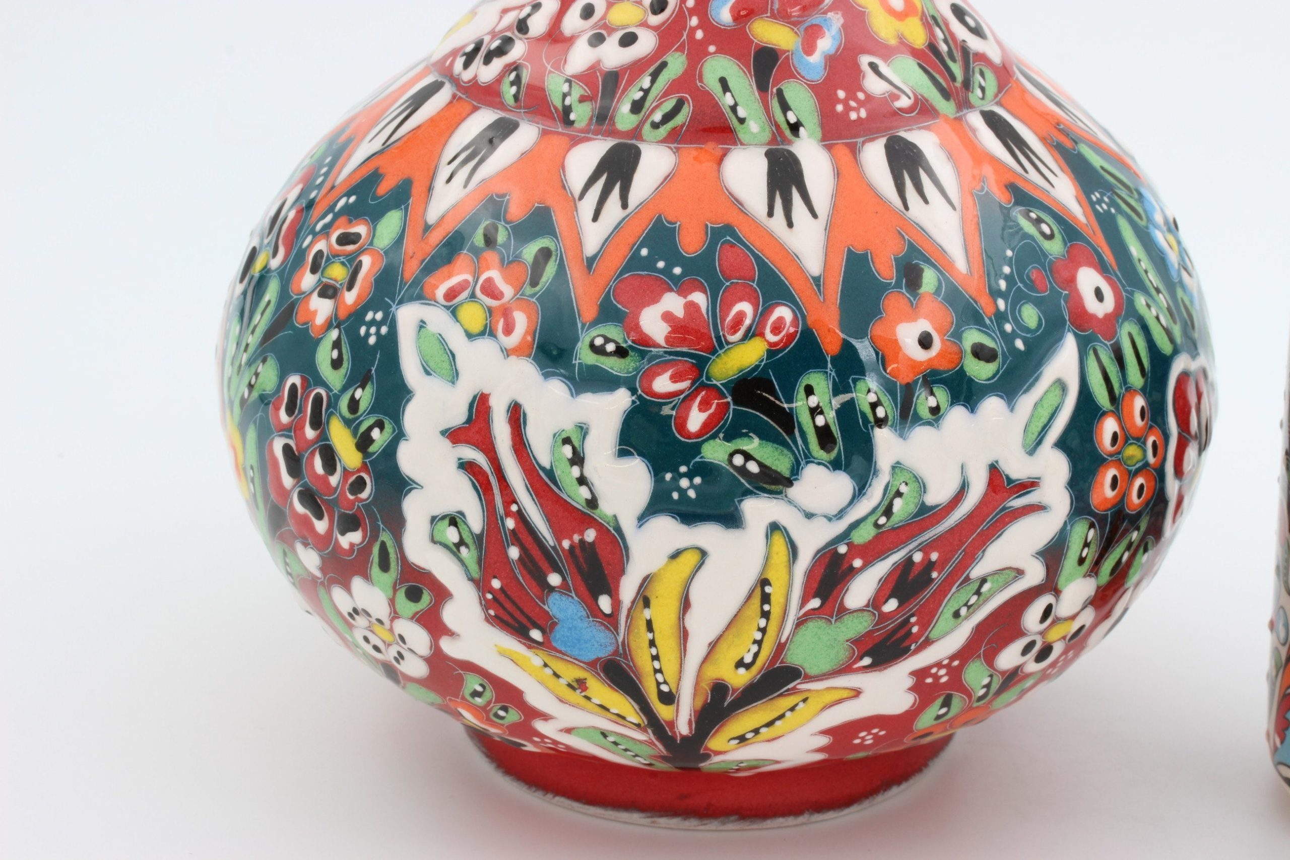 32 cm Hand Crafted Turkish Tear Vase Colourful OrangeGreen5b