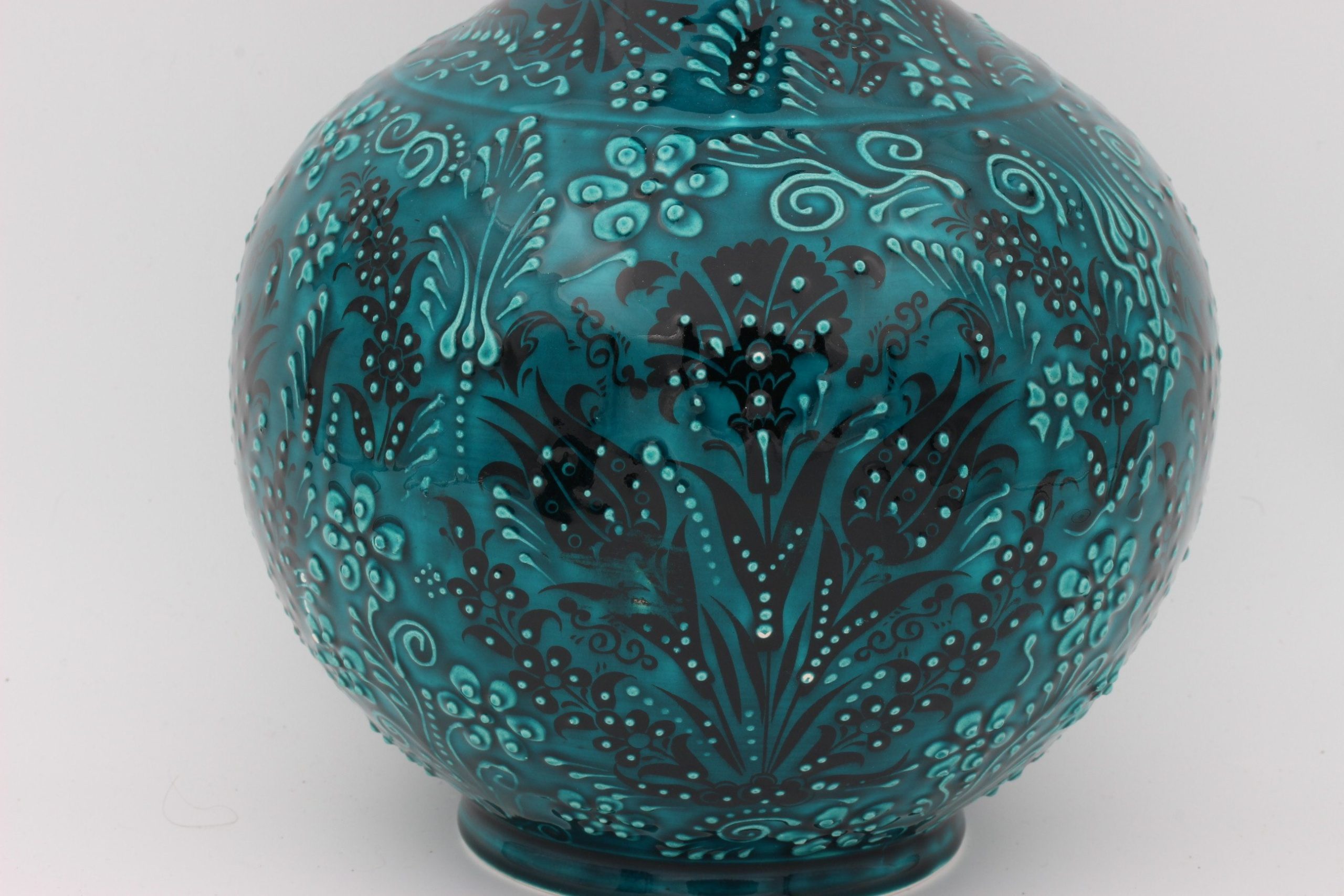 32 cm Hand Crafted Turkish Tear Vase Turquoise 1c