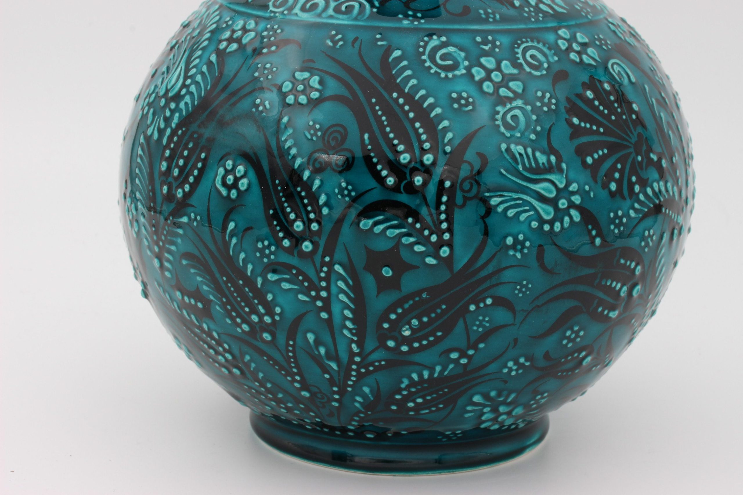 32 cm Hand Crafted Turkish Tear Vase Turquoise 3b