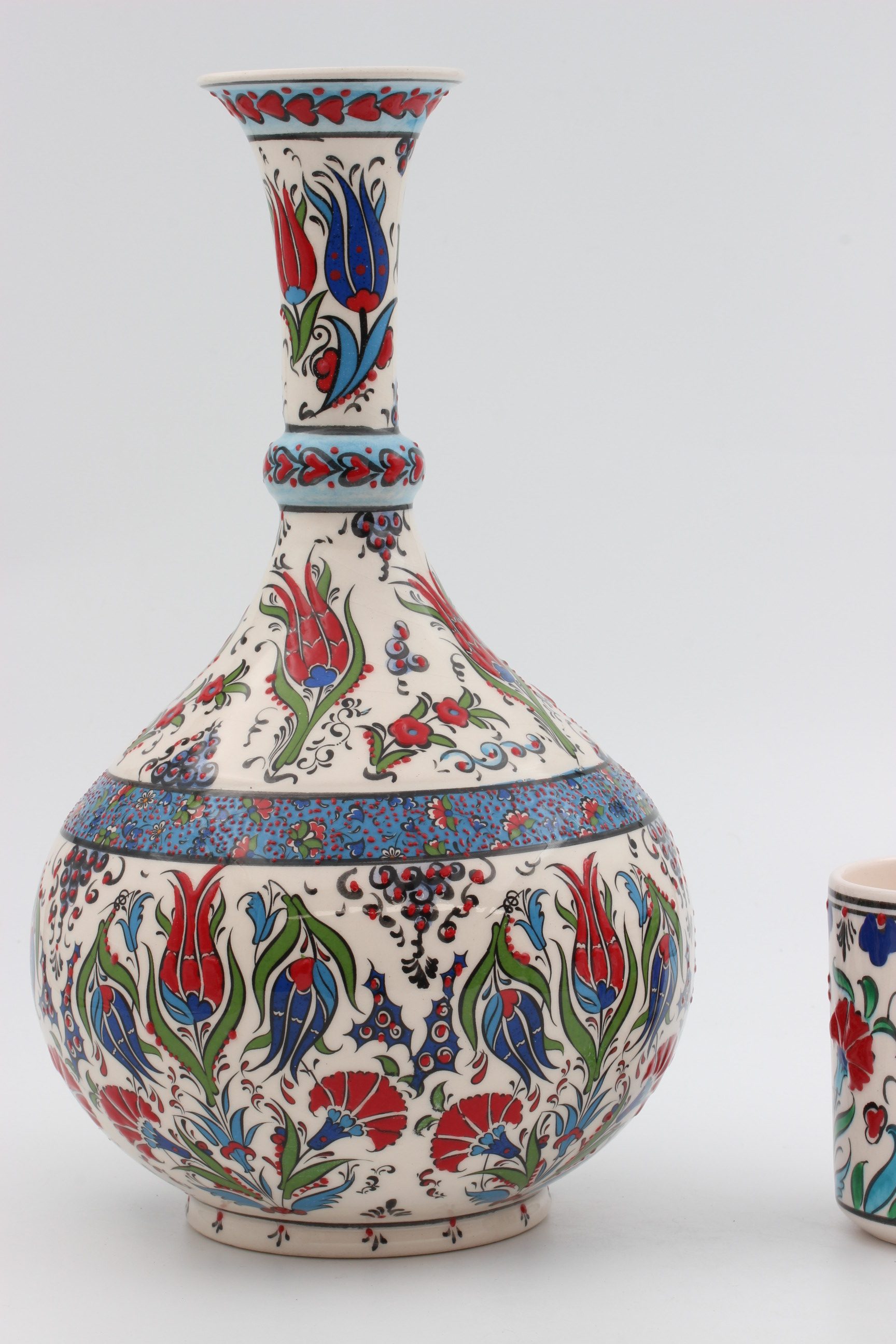 32cm Hand Crafted Turkish Tear Vase Tulip 7a