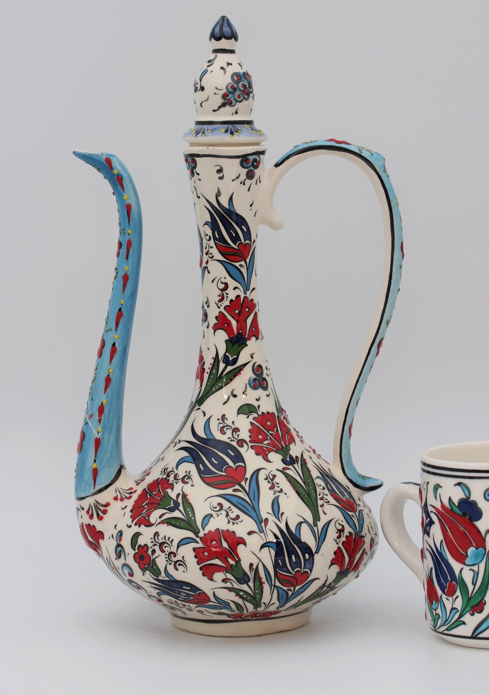 32cm Hand Painted Turkish Coffee Vase Tulip 2a