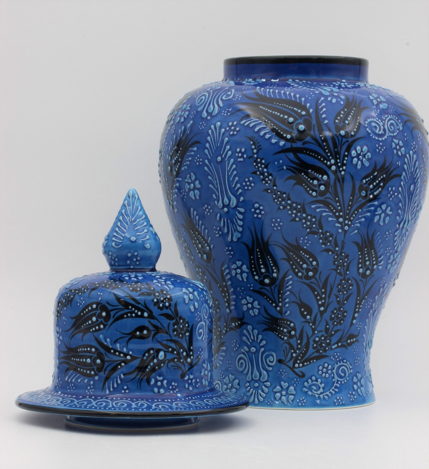 38 cm Hand Crafted Shah Vase Turquoise Blue 1b