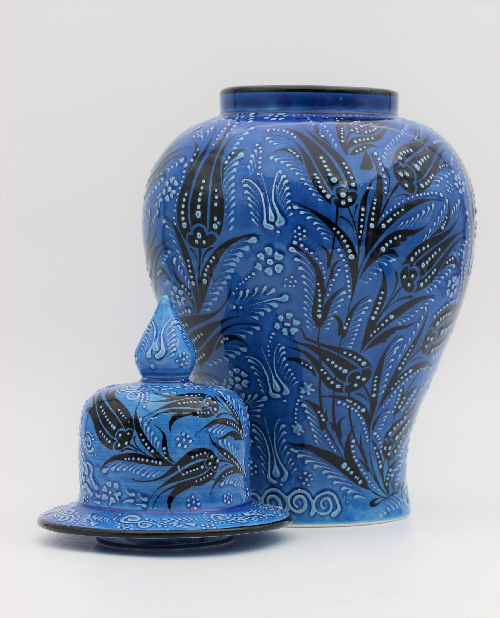 38 cm Hand Crafted Shah Vase Turquoise Blue 4b