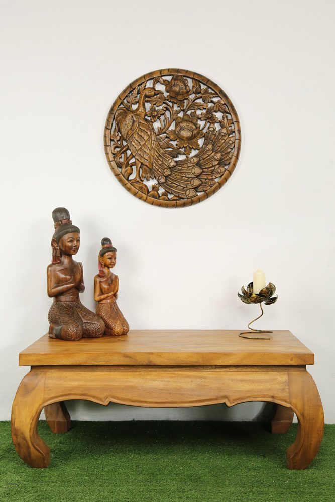 38cm Carved Wooden Sawasdee Lady Kneeling 5 38cm Carved Wooden Sawasdee Lady Kneeling