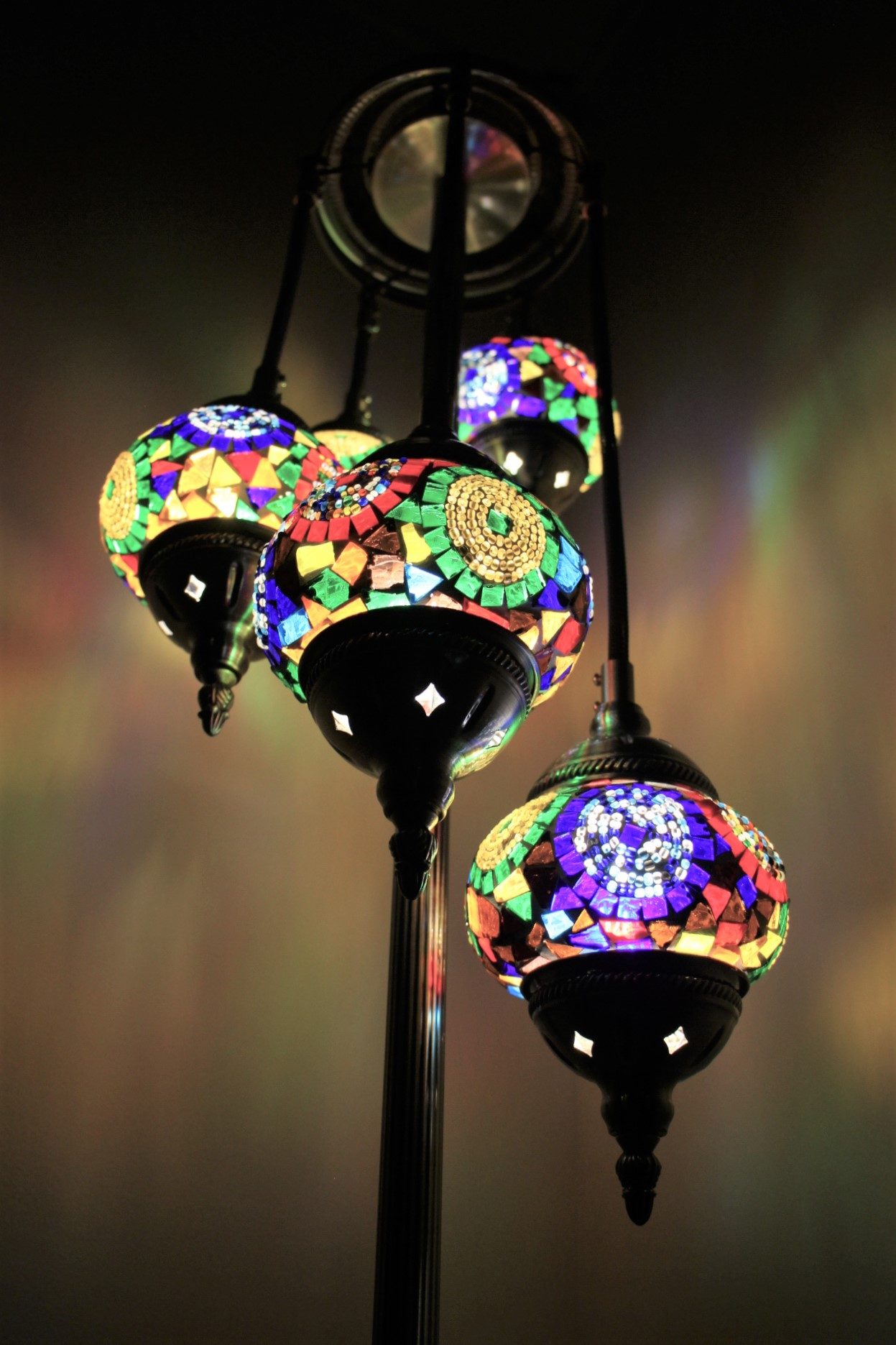 3Turkish Mosaic Floor Lamp 5 globe Sun Beam 1