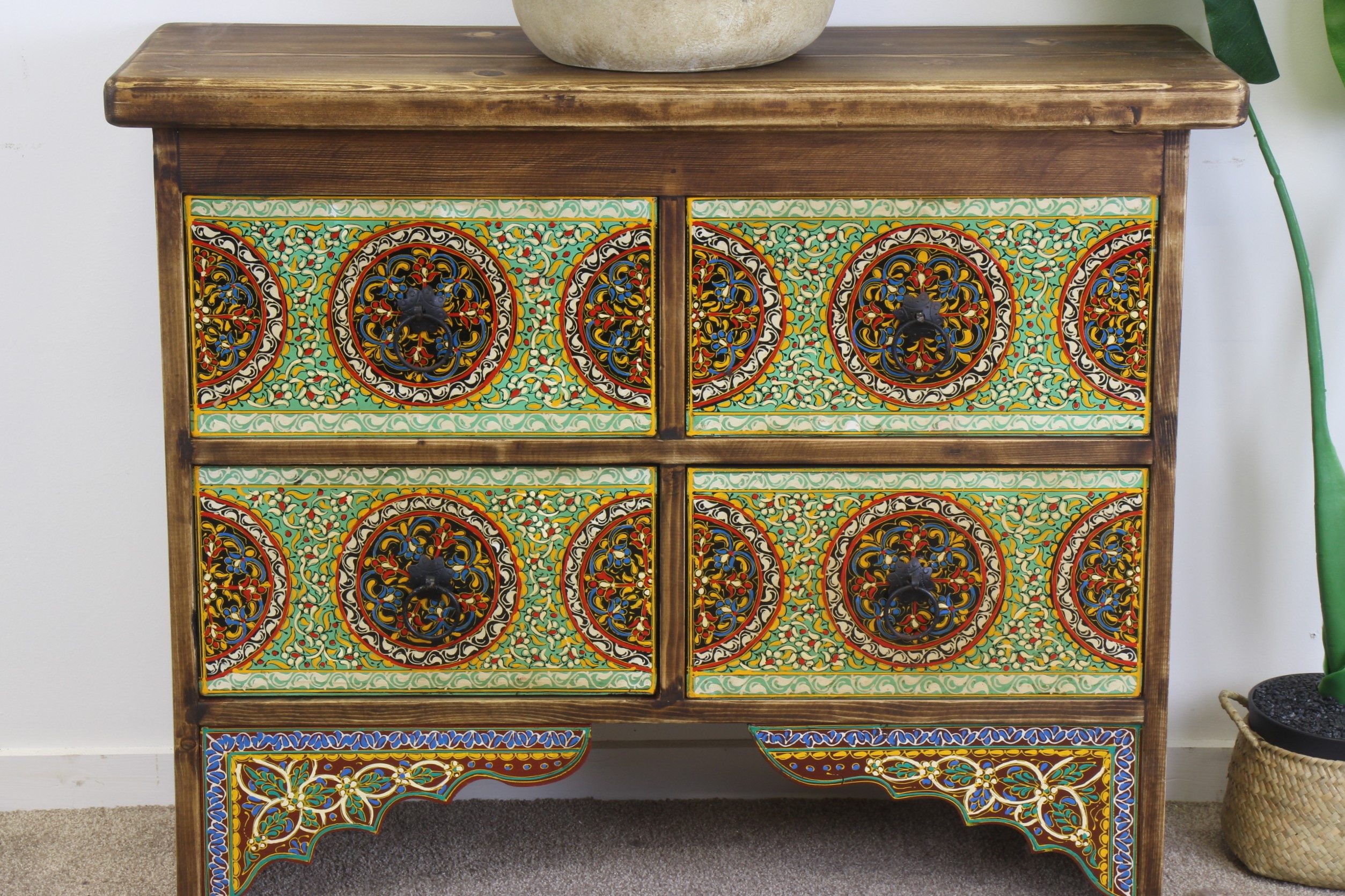 4 Drawer Colourful Hand Painted Cabinet 1A 1