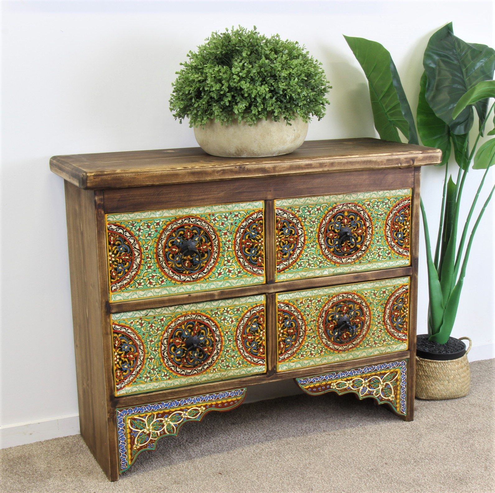 4 Drawer Colourful Hand Painted Cabinet 1A 2